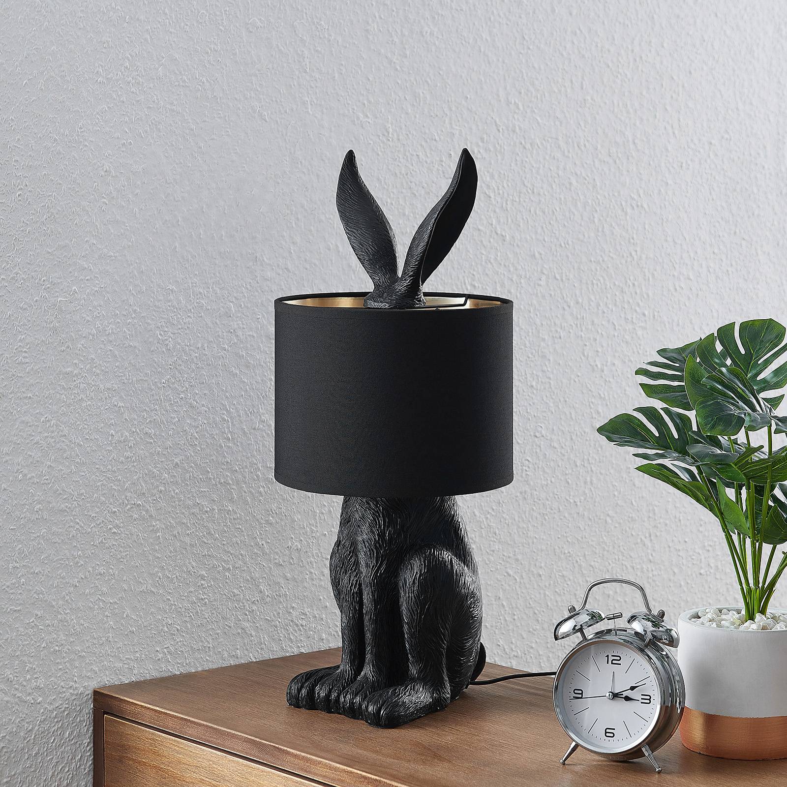 Lindby Lorentina tygbordslampa kanin svart