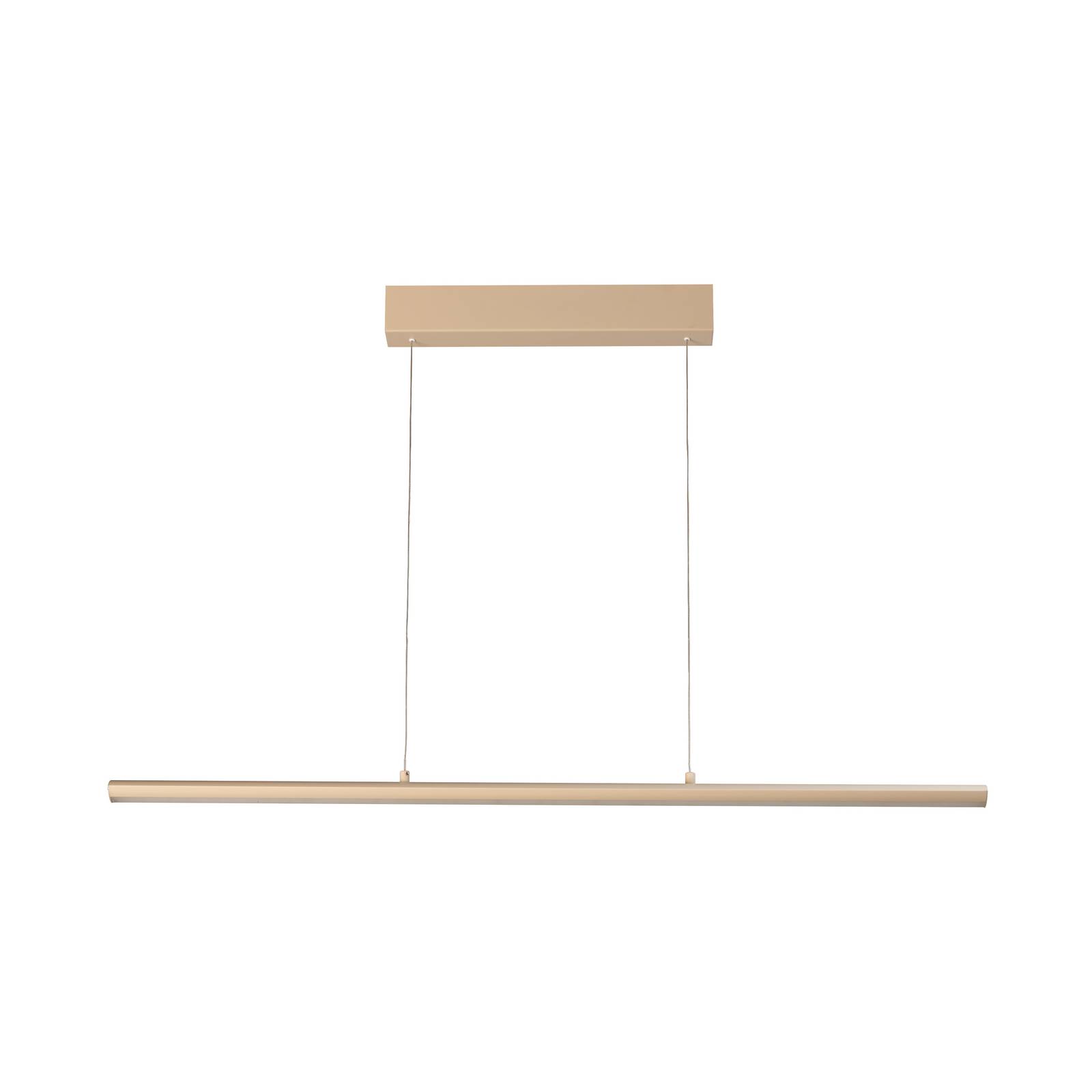 Żyrandol LED Borena, kolor piaskowy, długość 113 cm, metal