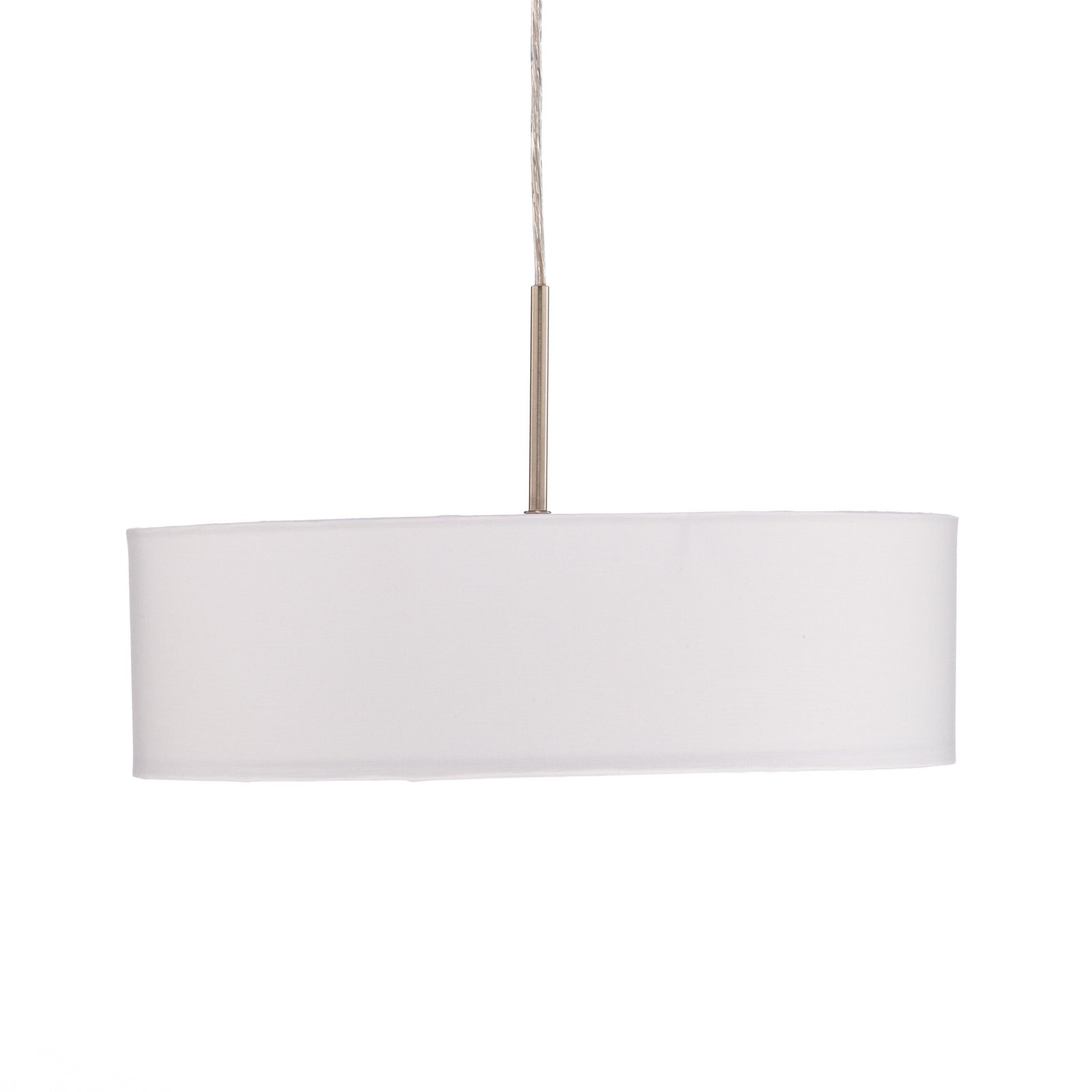 Candeeiro suspenso Lindby Sebatin, Ø 40 cm, branco, tecido, E27