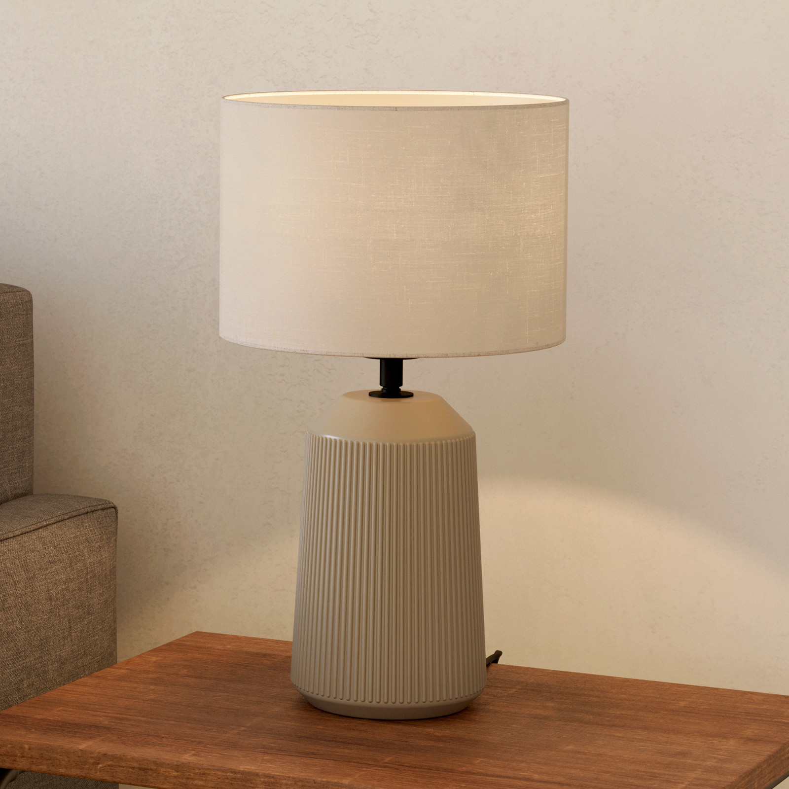 Capalbio lampă de masă picior nisip/abajur alb