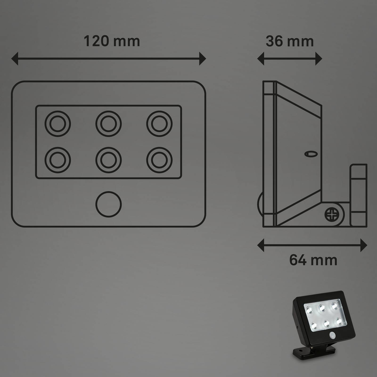 LED-Außenstrahler Kollig mit Sensor, IP54, schwarz günstig online kaufen