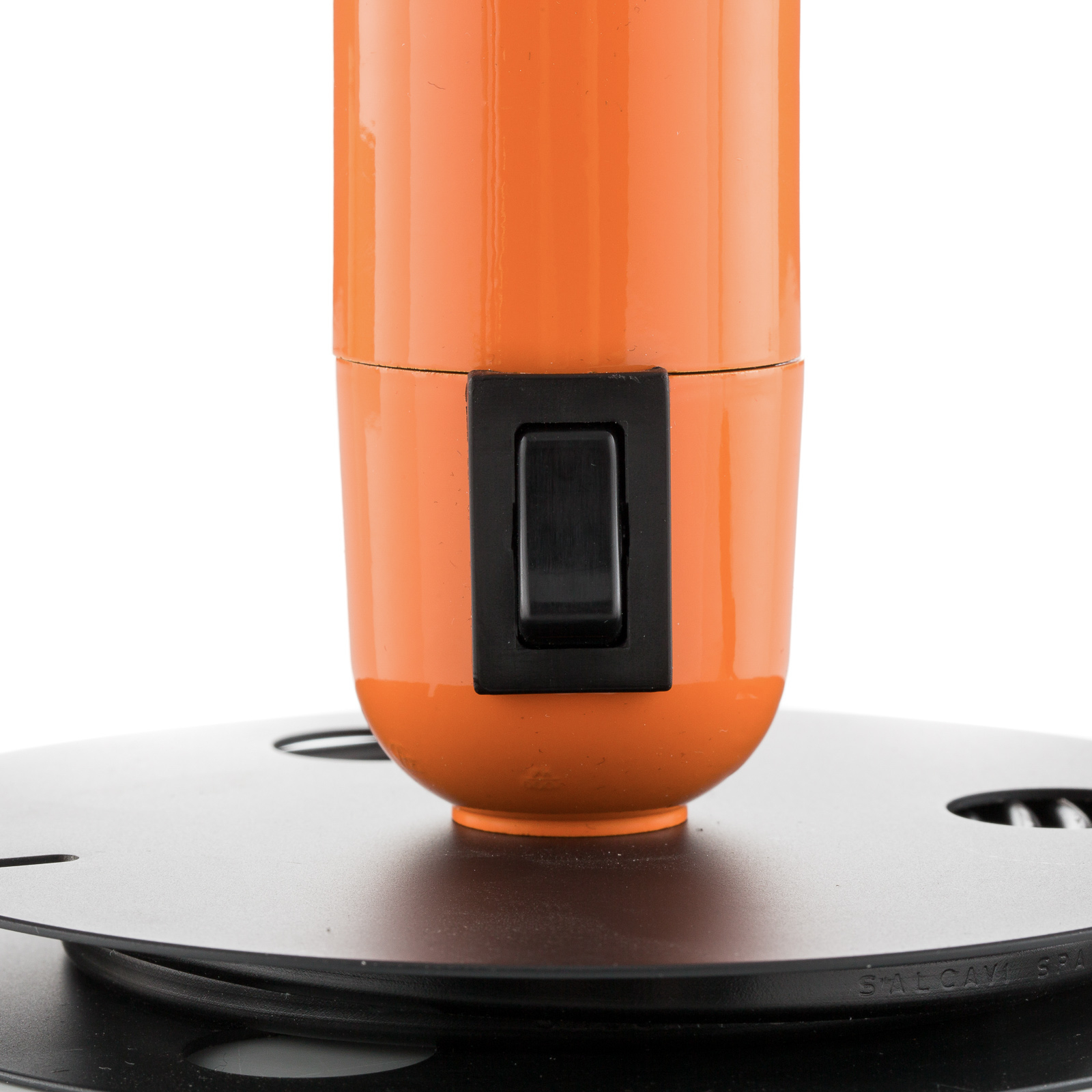 FLOS Lampadina LED-Tischlampe orange, Fuß schwarz
