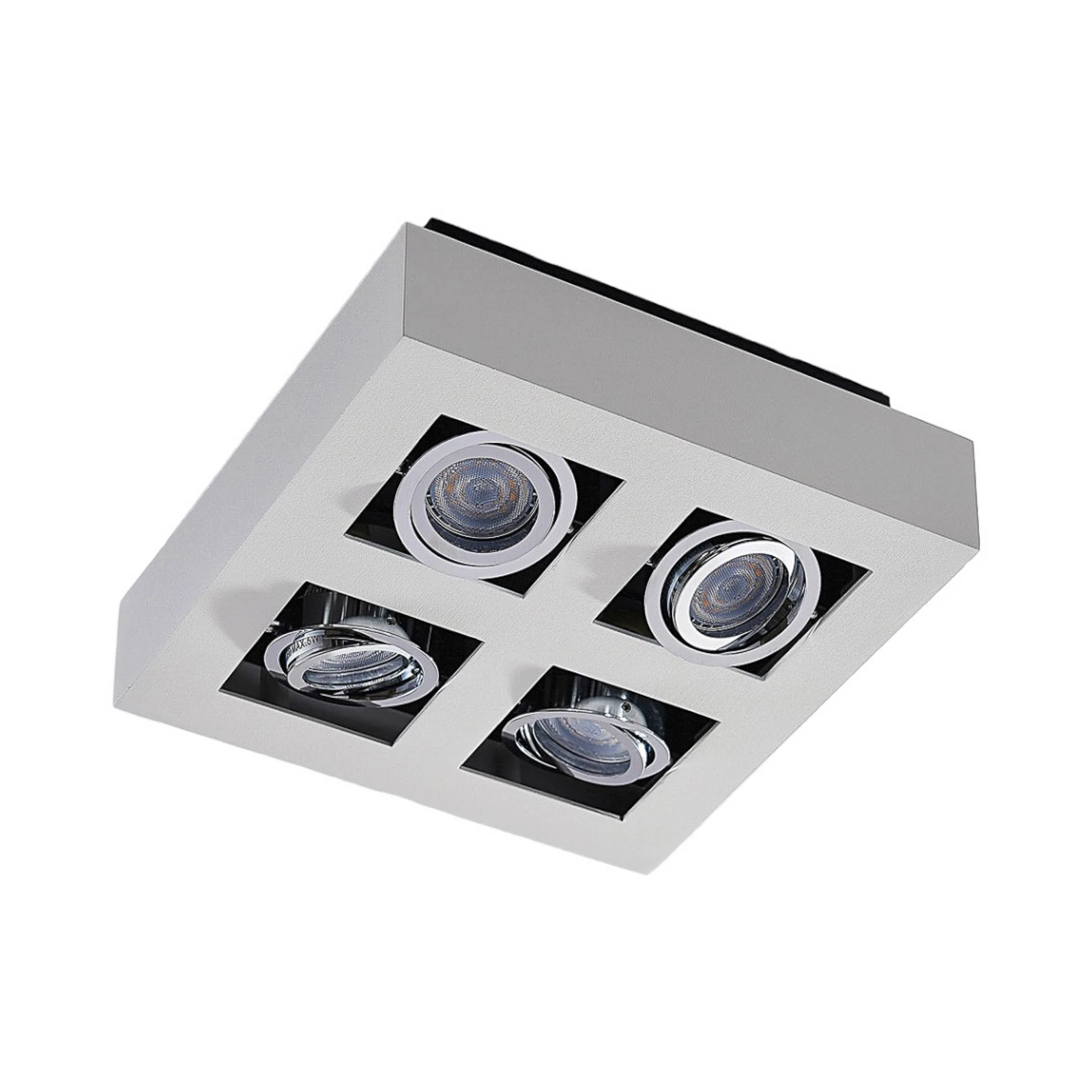 Bodové svítidlo Arcchio Vince, 25 x 25 cm, 4 světla, bílá/chrom, GU10