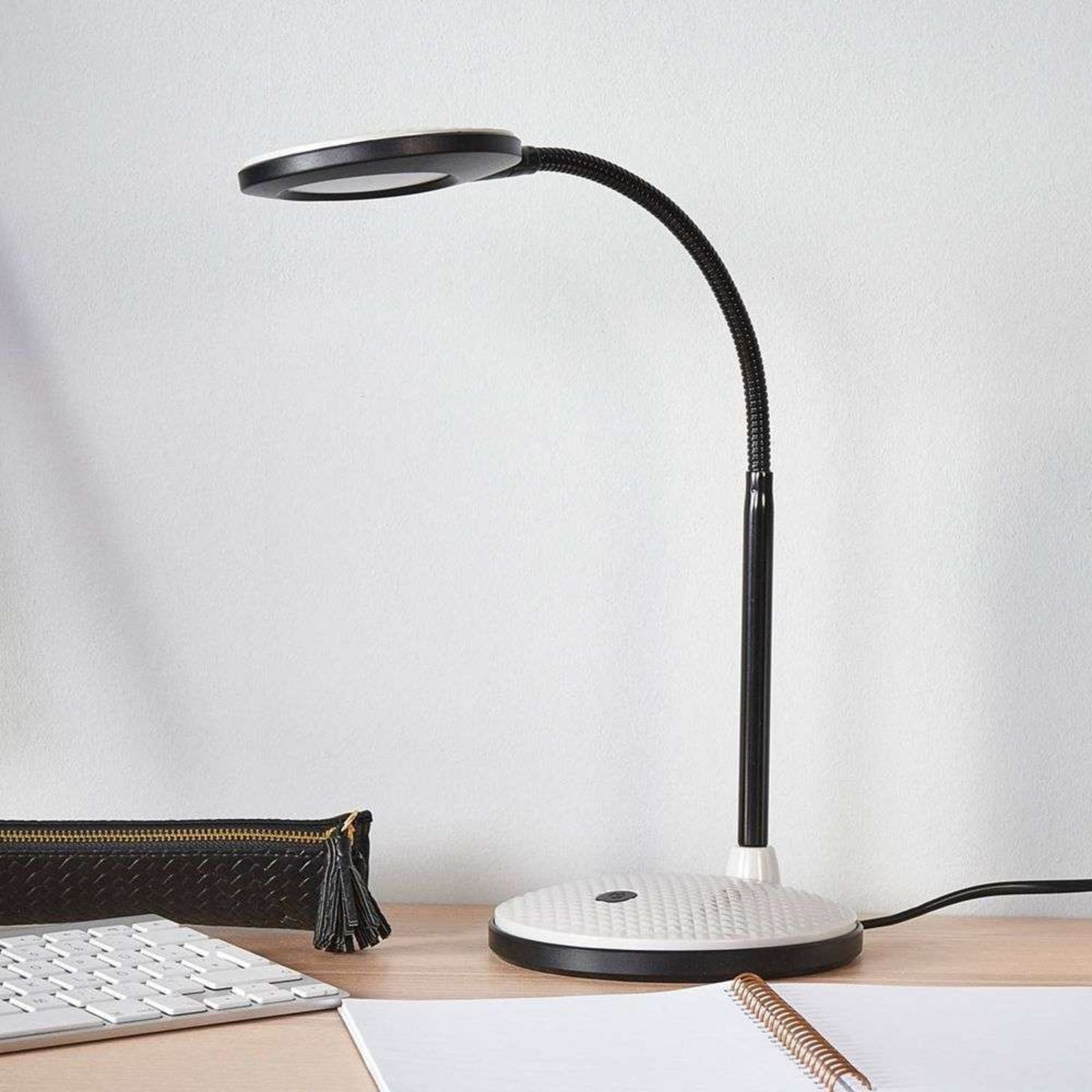 Ivan LED Table Lamp Black/Light Grey - Lindby