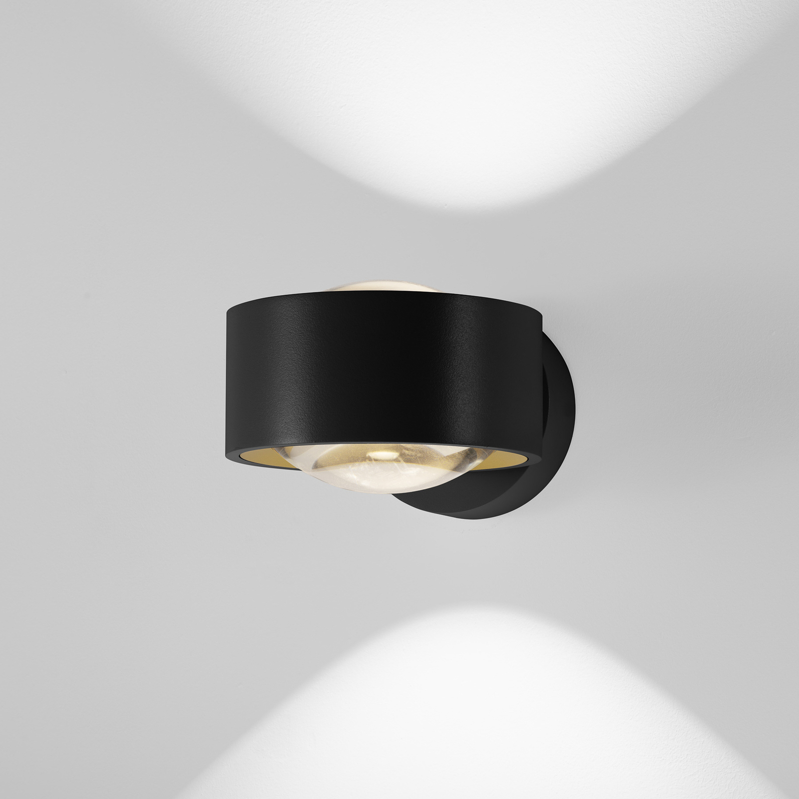 Candeeiro de parede LED Clippo Optic, preto/dourado, DTW, cima/baixo