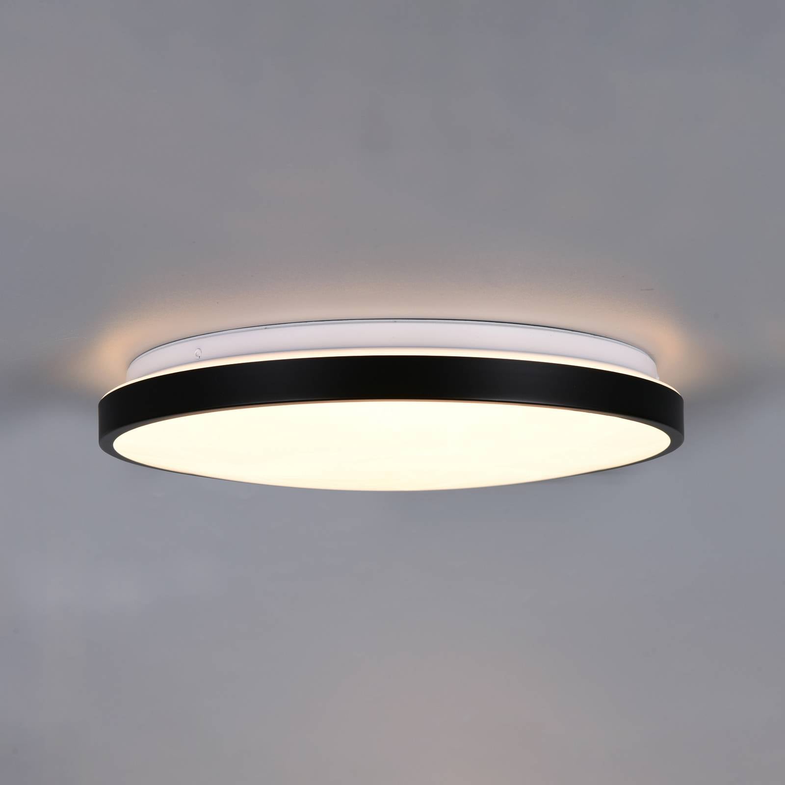 Trio Lighting LED plafondlamp Fena, matzwart, Ø 38 cm, metaal, IP44