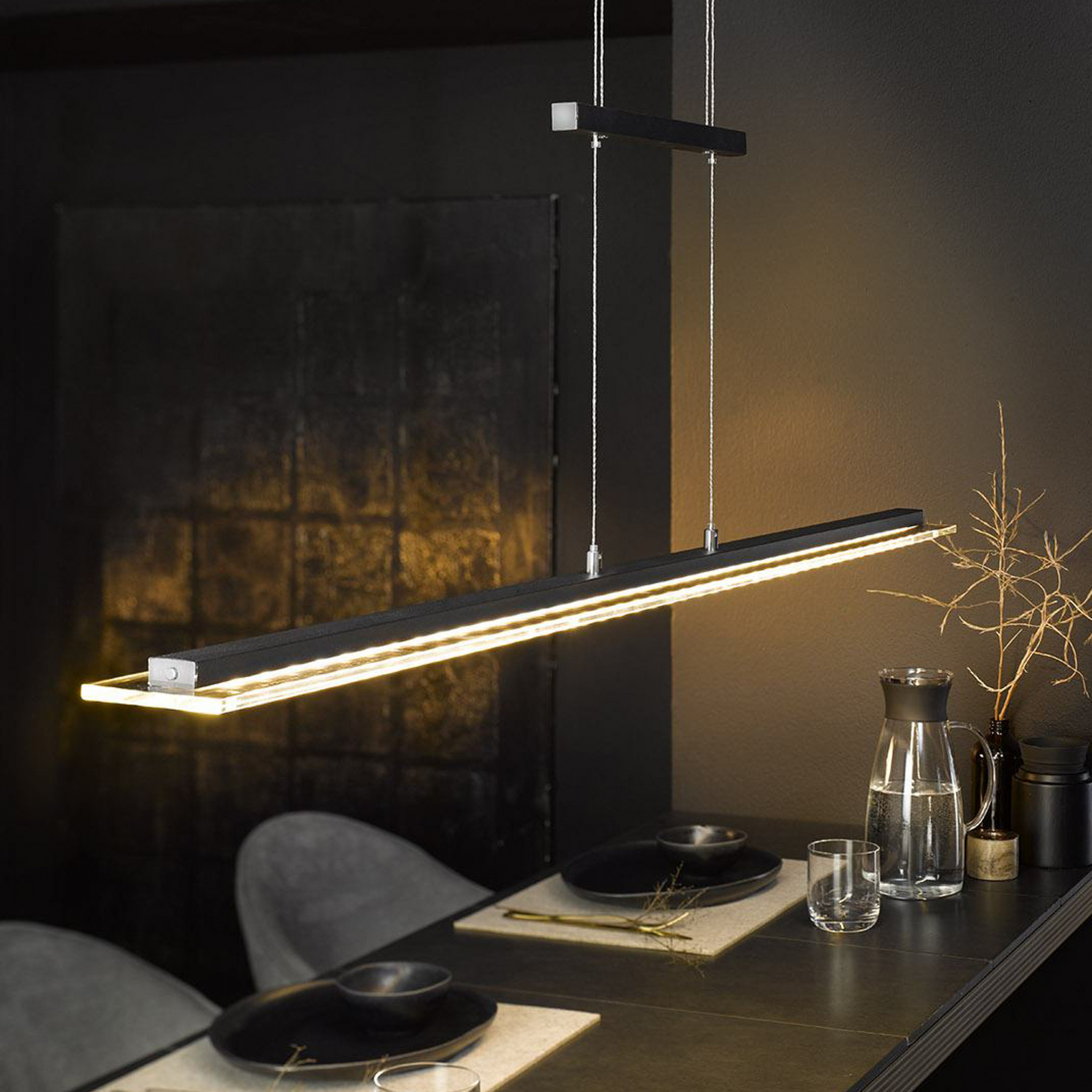 LED pendant light Tenso, metal, CCT, dimmable