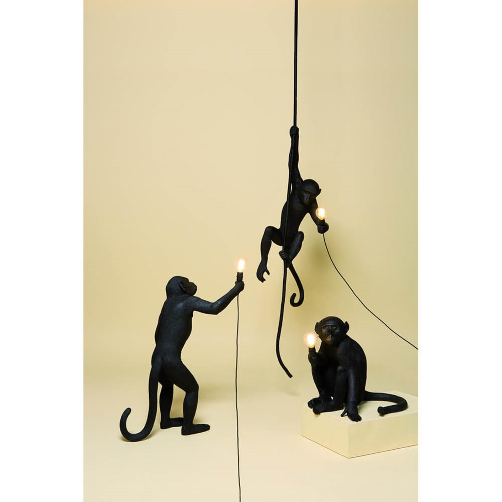 Monkey Standing Lampă de Exterioră de Masă Black - Seletti