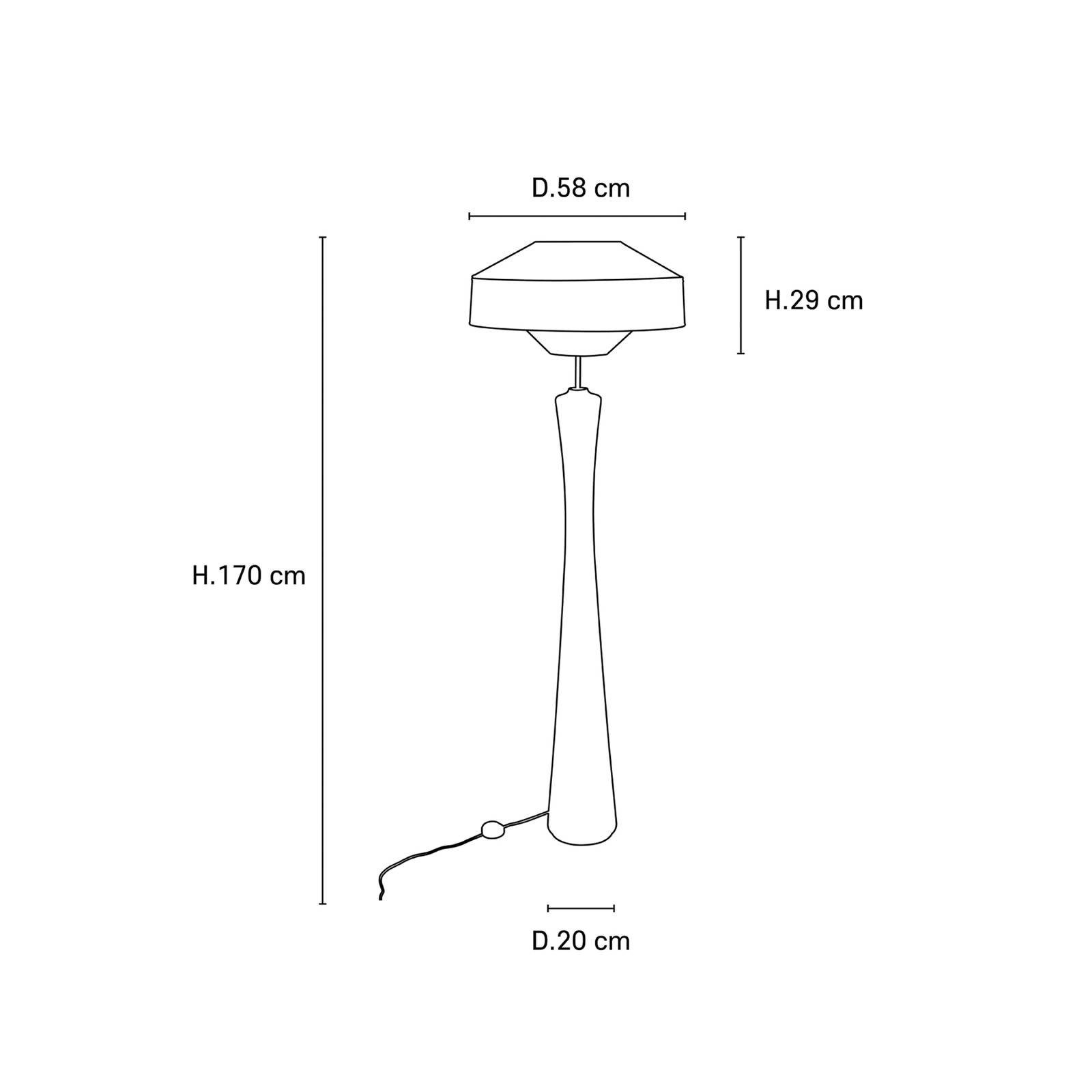 MARKET SET Mokuzaï lampa stojąca 170cm suna-szara