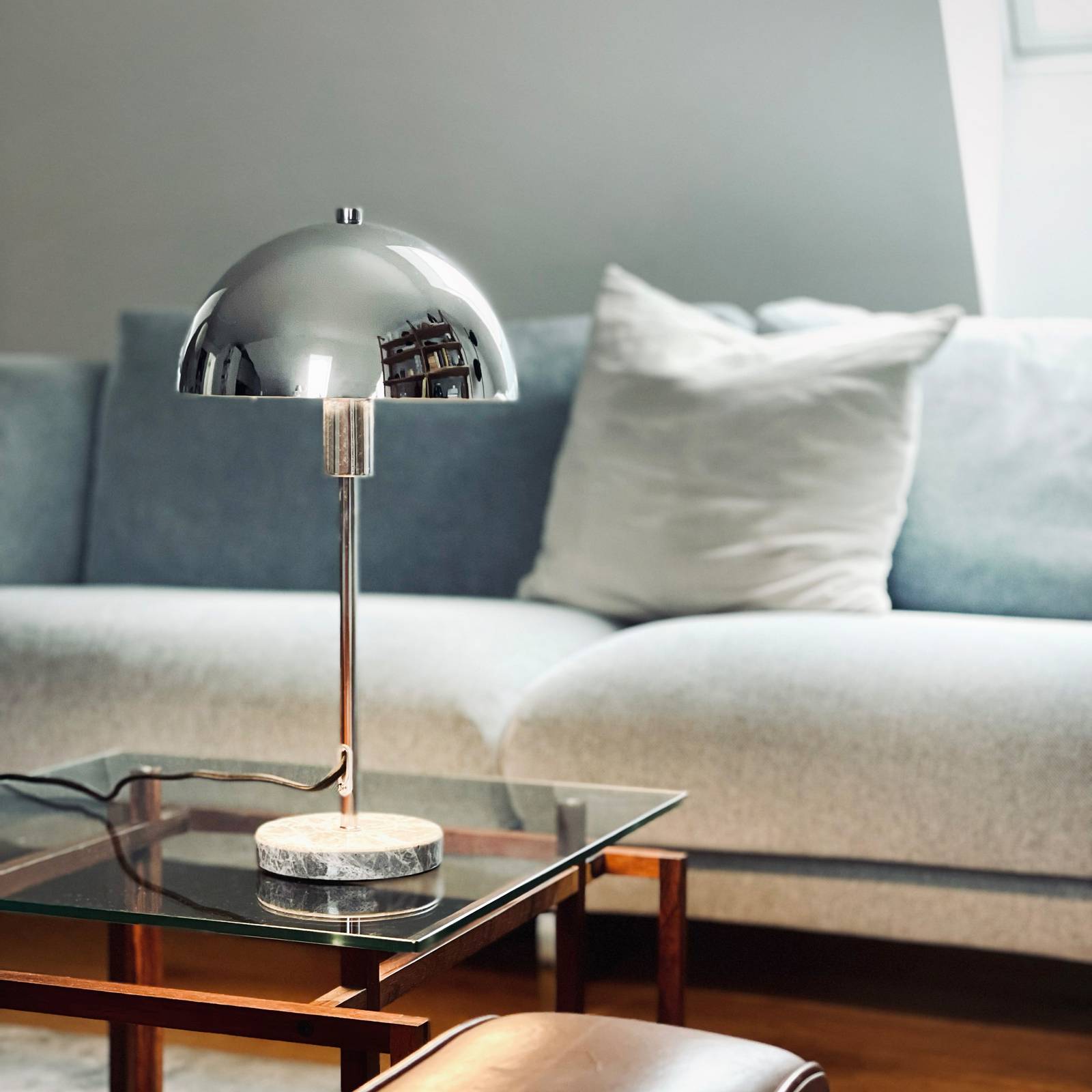 Lampa stołowa Dyberg Larsen Stockholm, wysokość 41 cm metal/marmur
