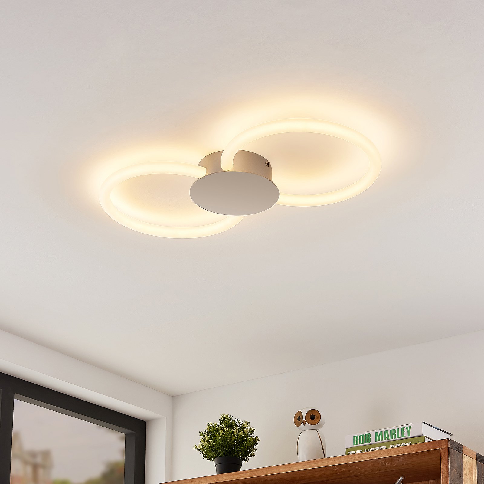 Lucande Clasa -LED-kattovalo, 2-lamppuinen