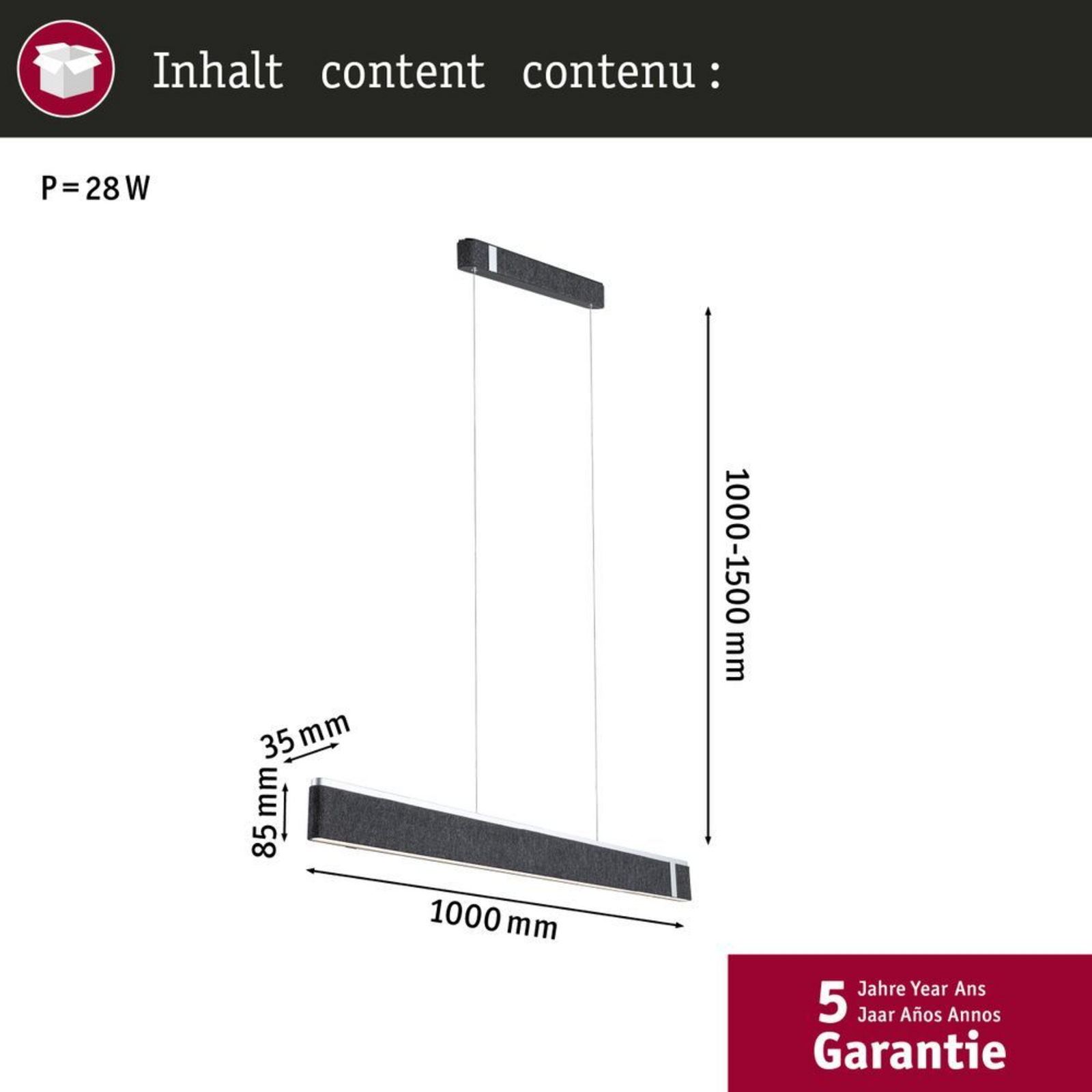 Jagun LED Visilica 3-Step-Dim Antracit - Paulmann