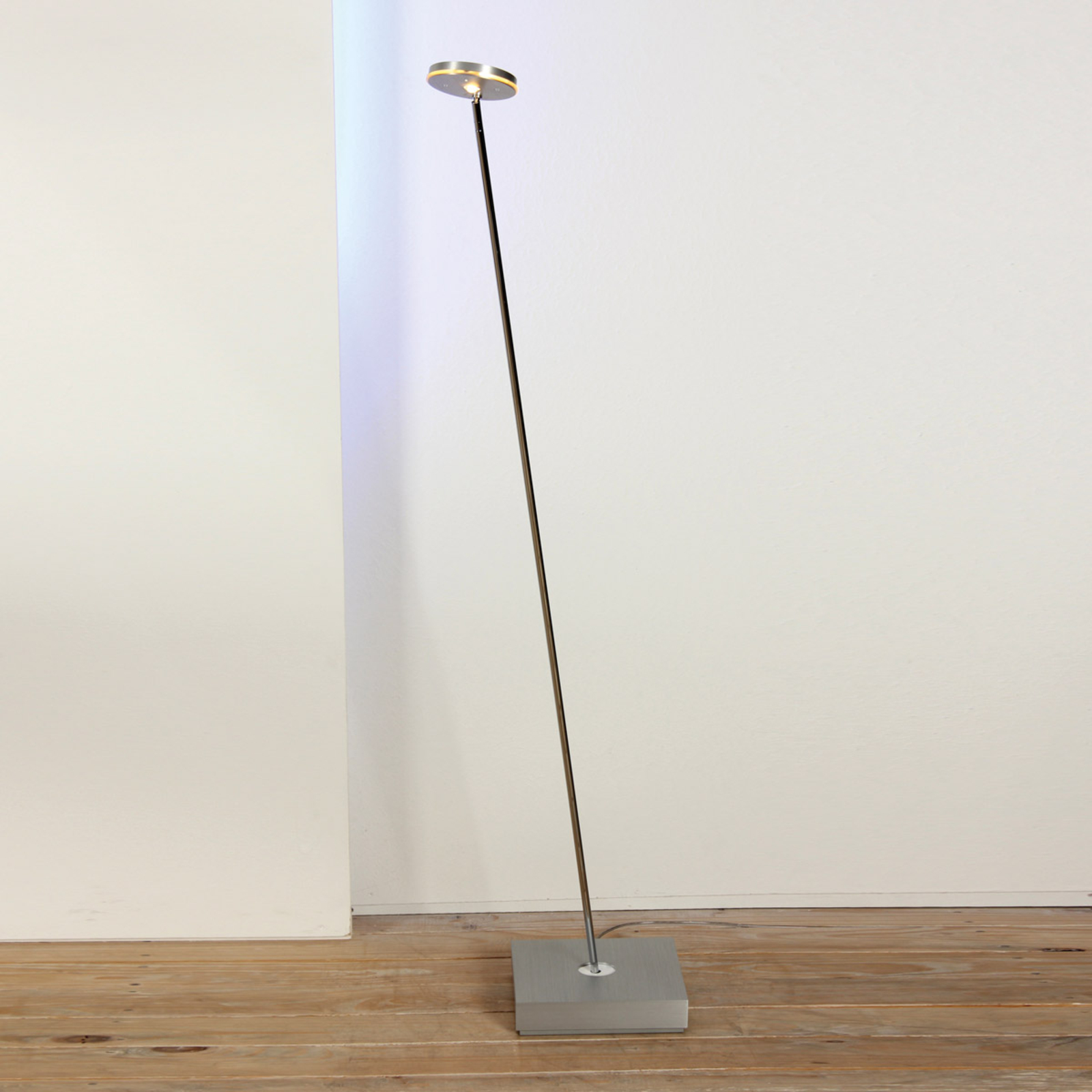 Escale Floor lamp Spot It with LED and touch dimmer, for Living / Dining Room, polished aluminium, 8 W, energy efficiency: A+, H: 125 cm