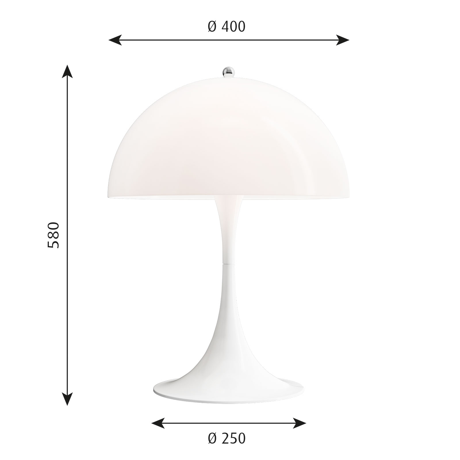 Louis Poulsen Panthella Mini stolna lampa bijela