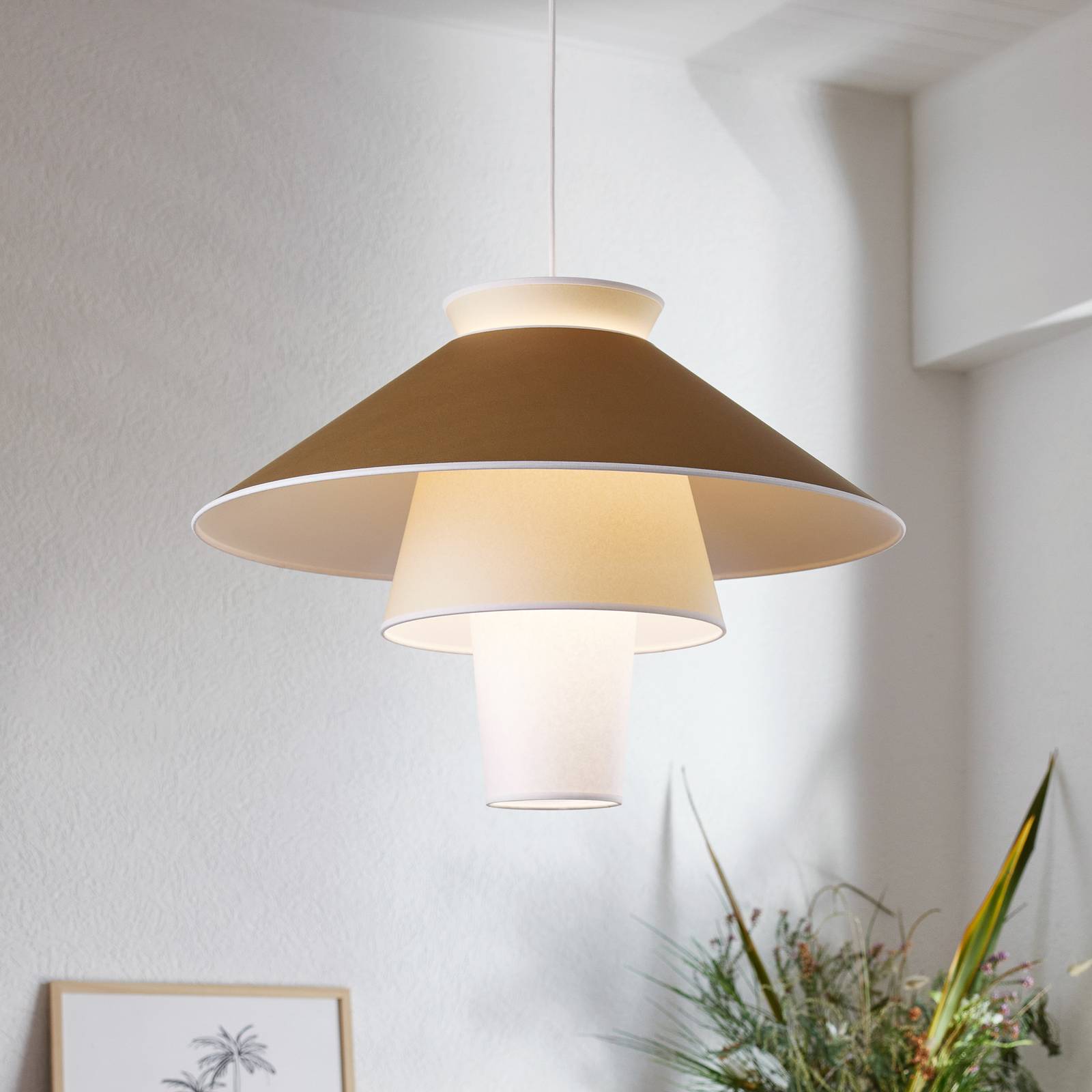 Lampa wisząca MARKET SET Ruche Ø 58 cm ochra