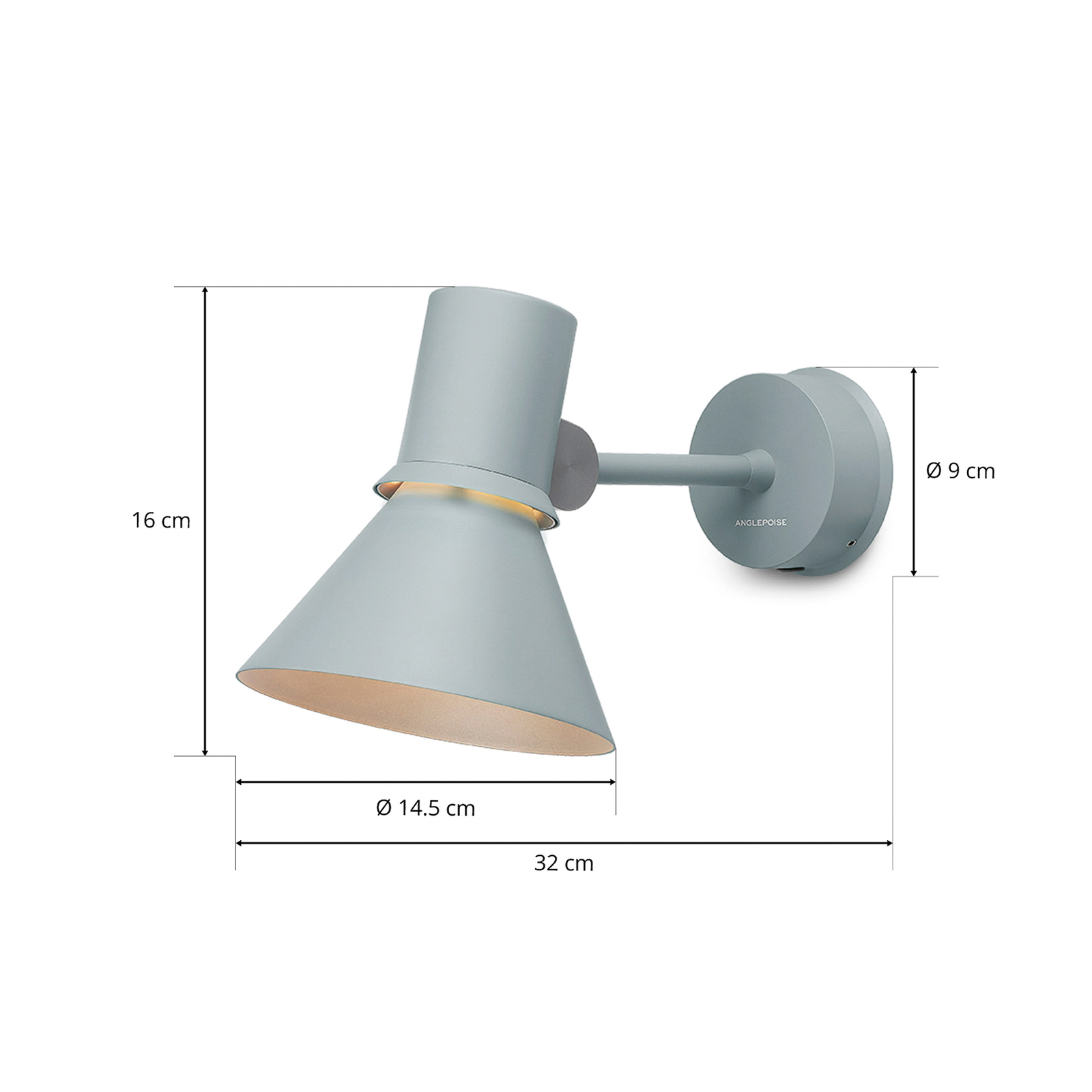 Anglepoise Type 80 W1 nástenné svetlo hmlisto sivá