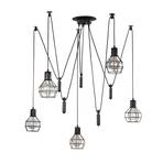 Lampa wisząca Spider pięć klatkowych kloszy
