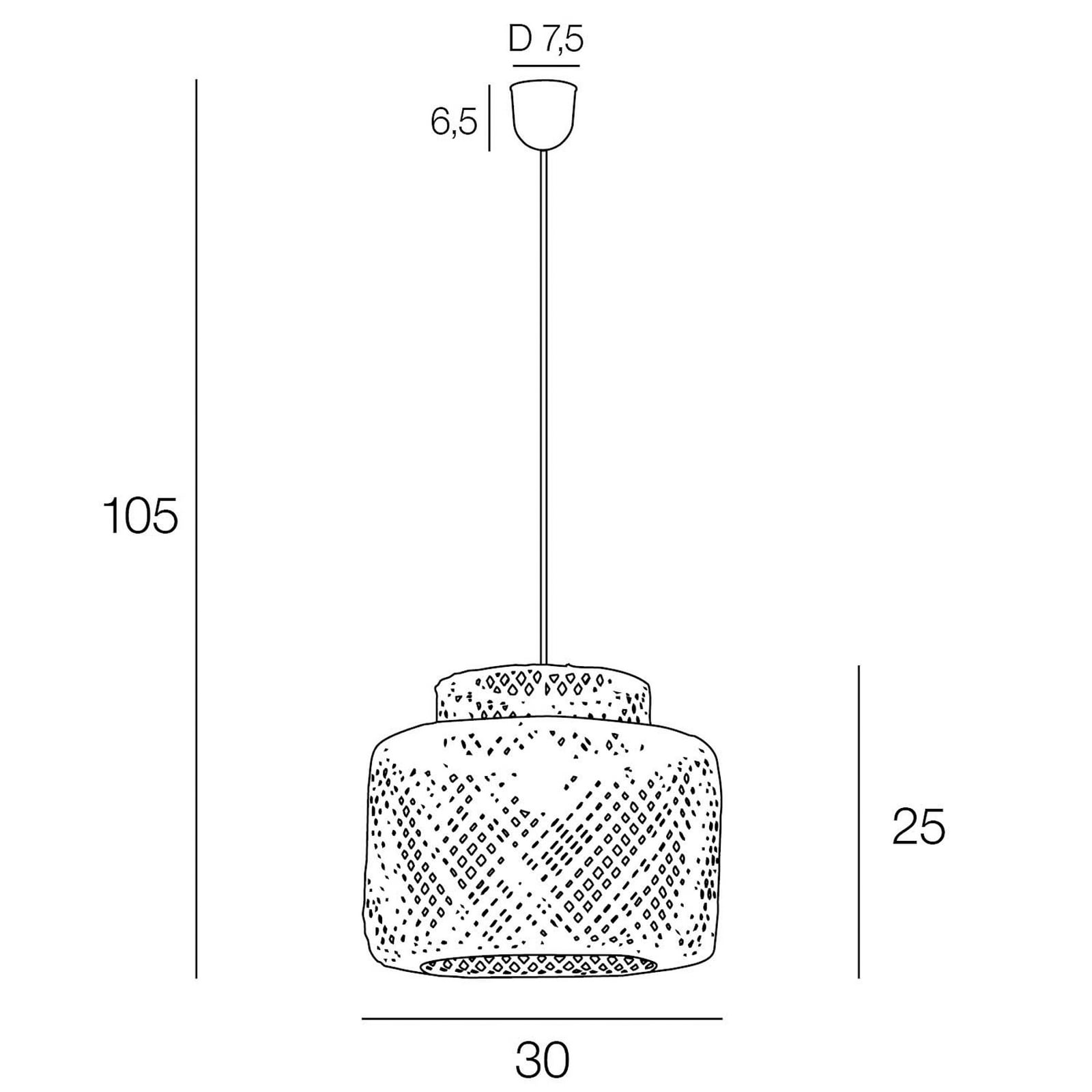 Makassar pendant light, bamboo, Ø 30 cm, bamboo