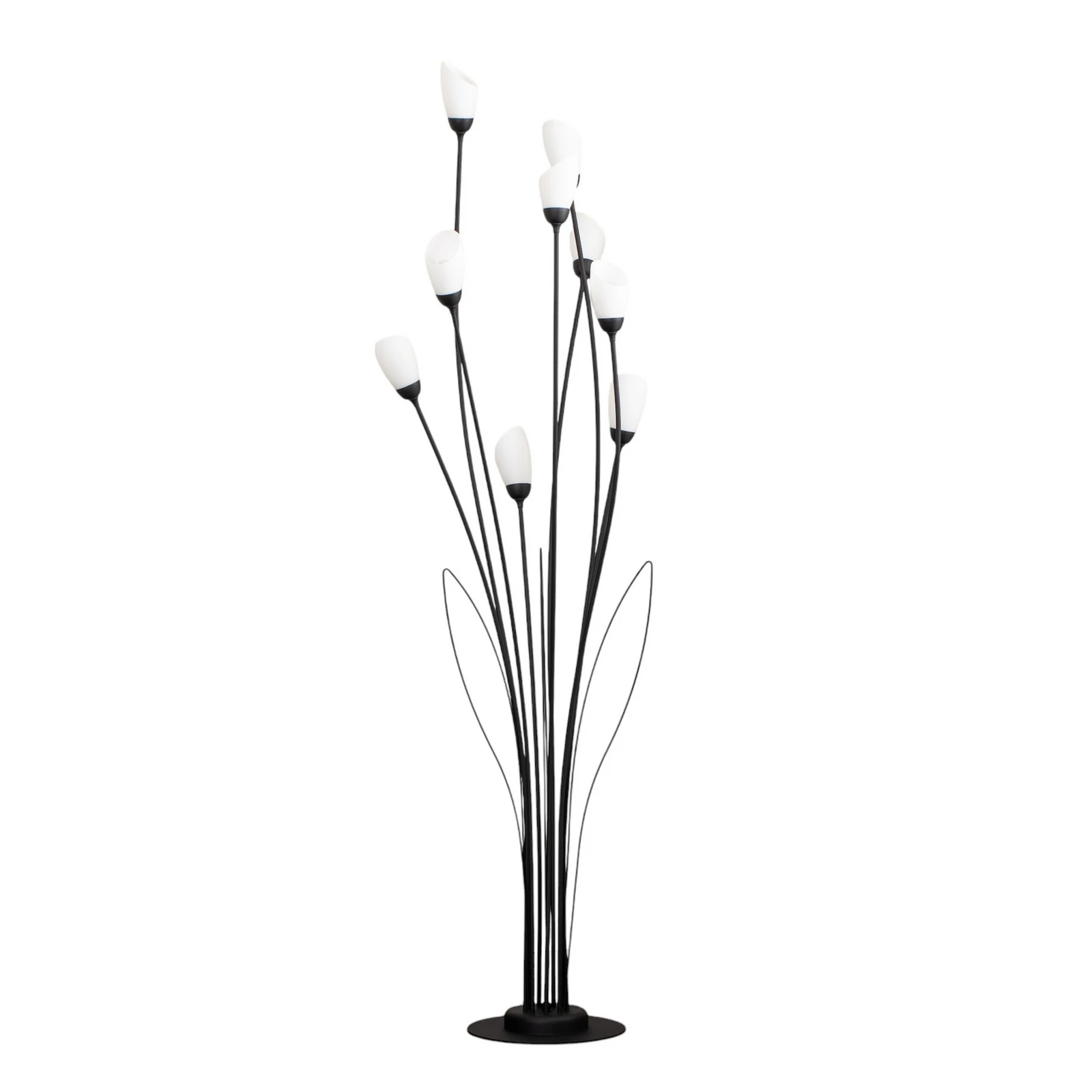 Gloriosa podna lampa, crna, staklo, 9 žarulja