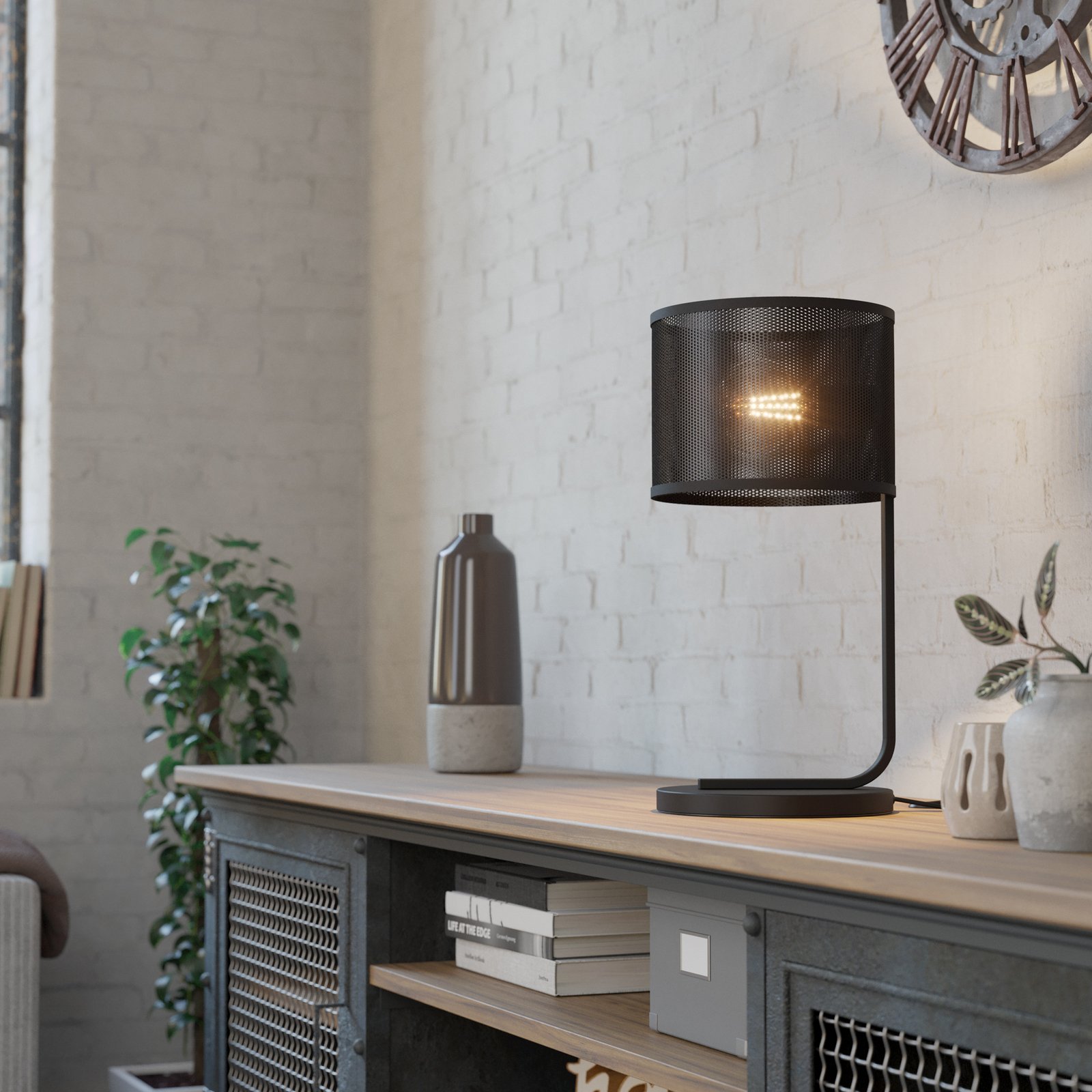 Manby bordlampe, høyde 48,5 cm, svart, stål
