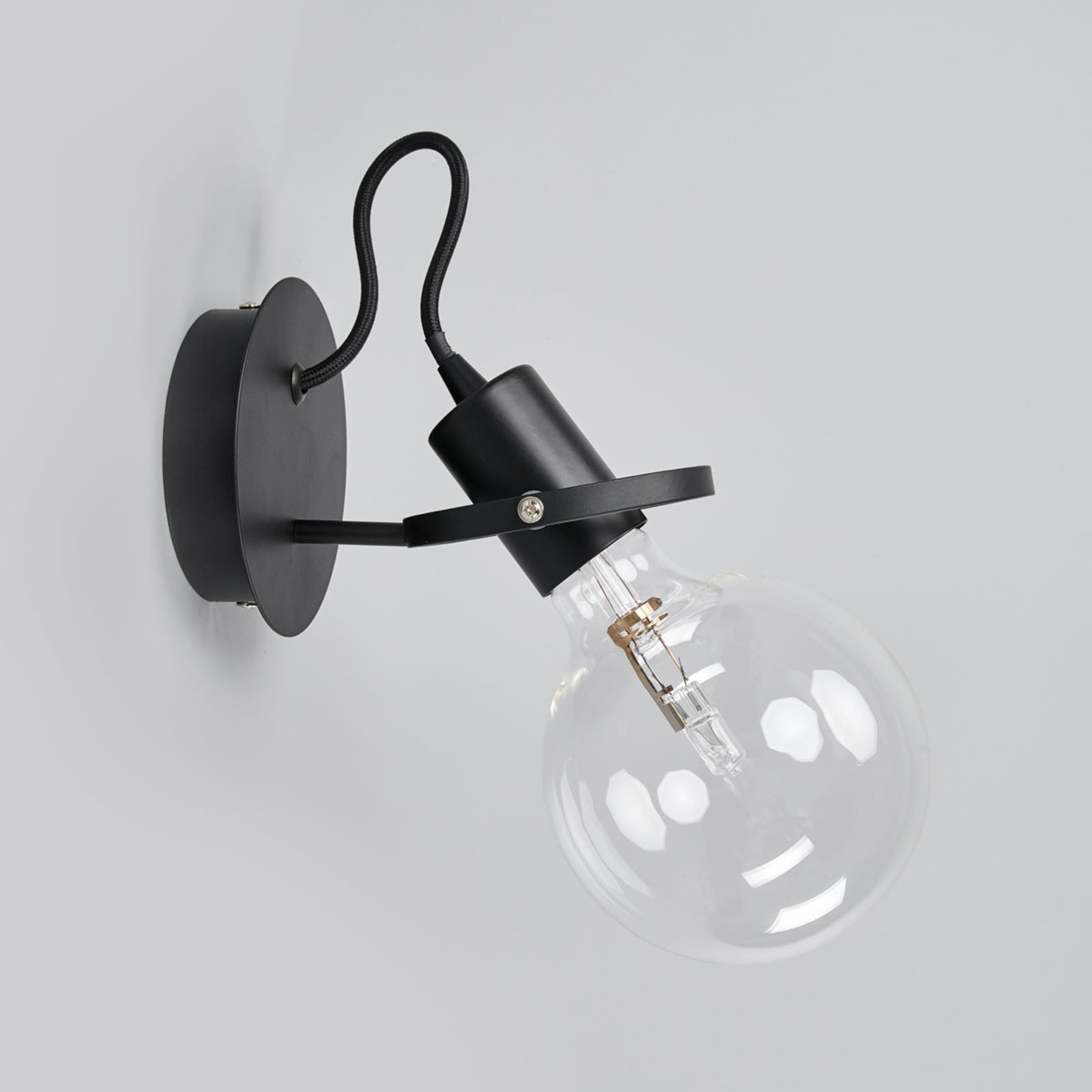 Design-wandlamp Radio in zwart