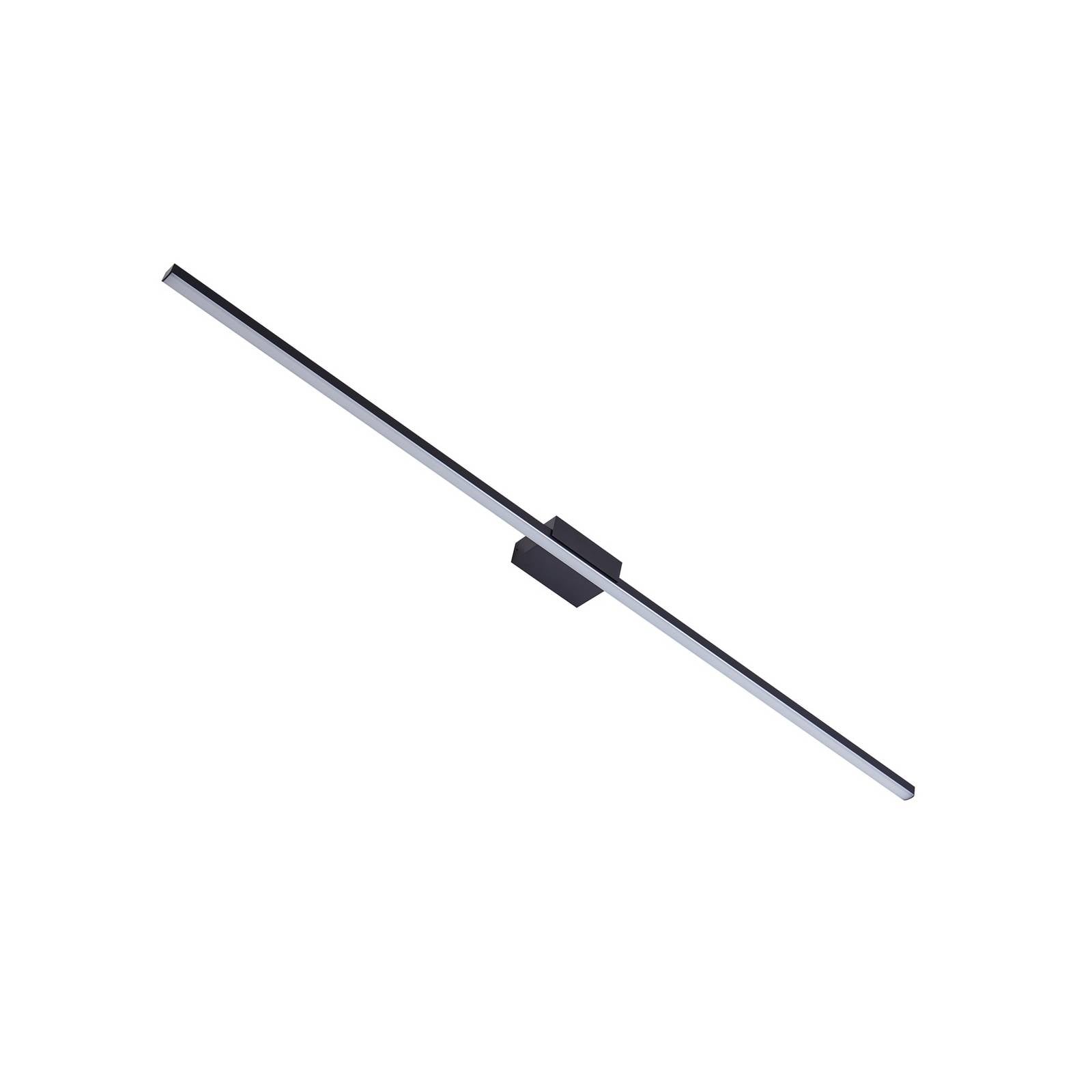 Lucande LED-Spiegellampe Kivana, schwarz, Metall, 120cm IP44