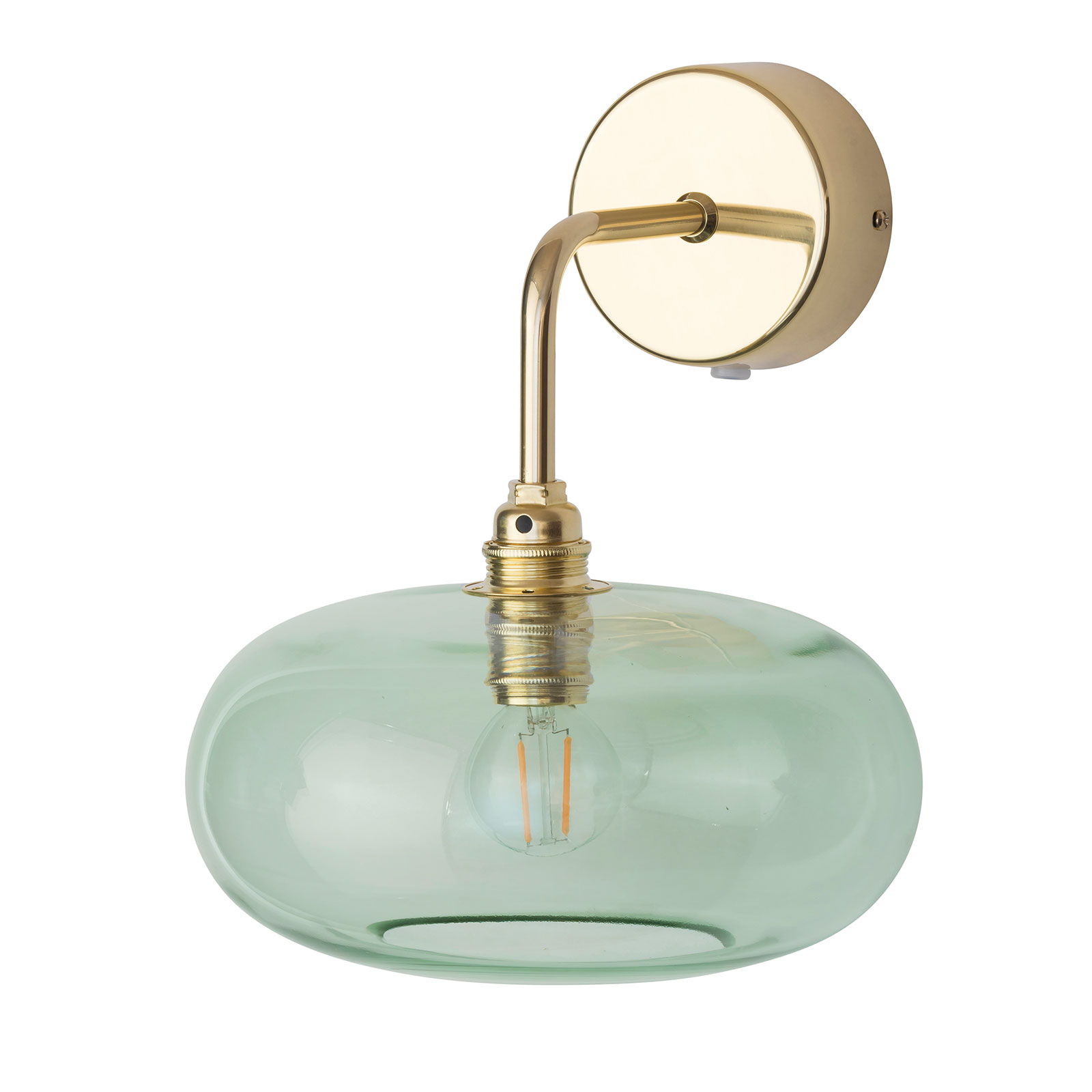 EBB & FLOW Horizon arm wall lamp gold/green Ø 21cm