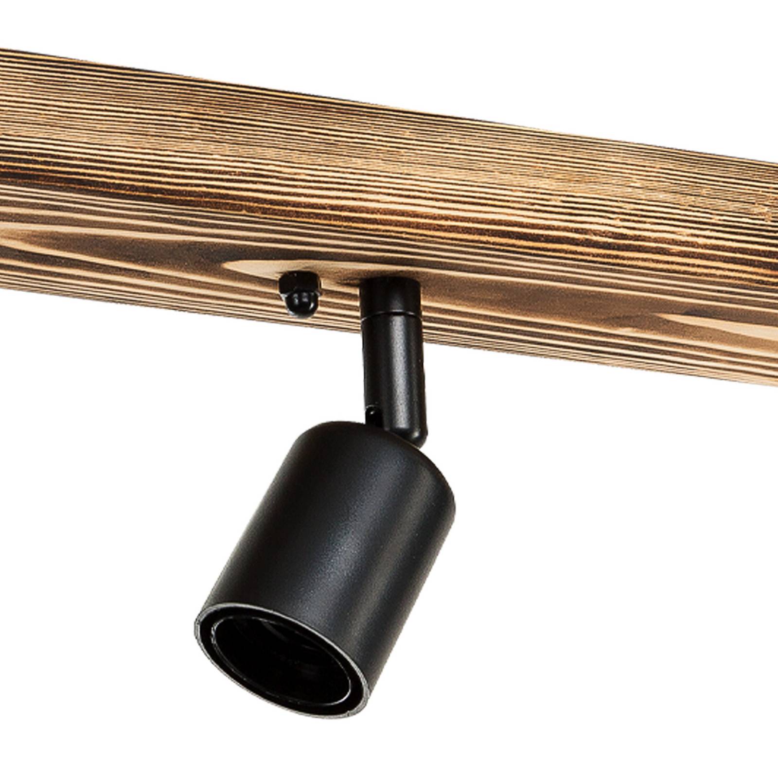 Deckenstrahler Duarte, 4-flammig, holzfarben/schwarz, Holz günstig online kaufen