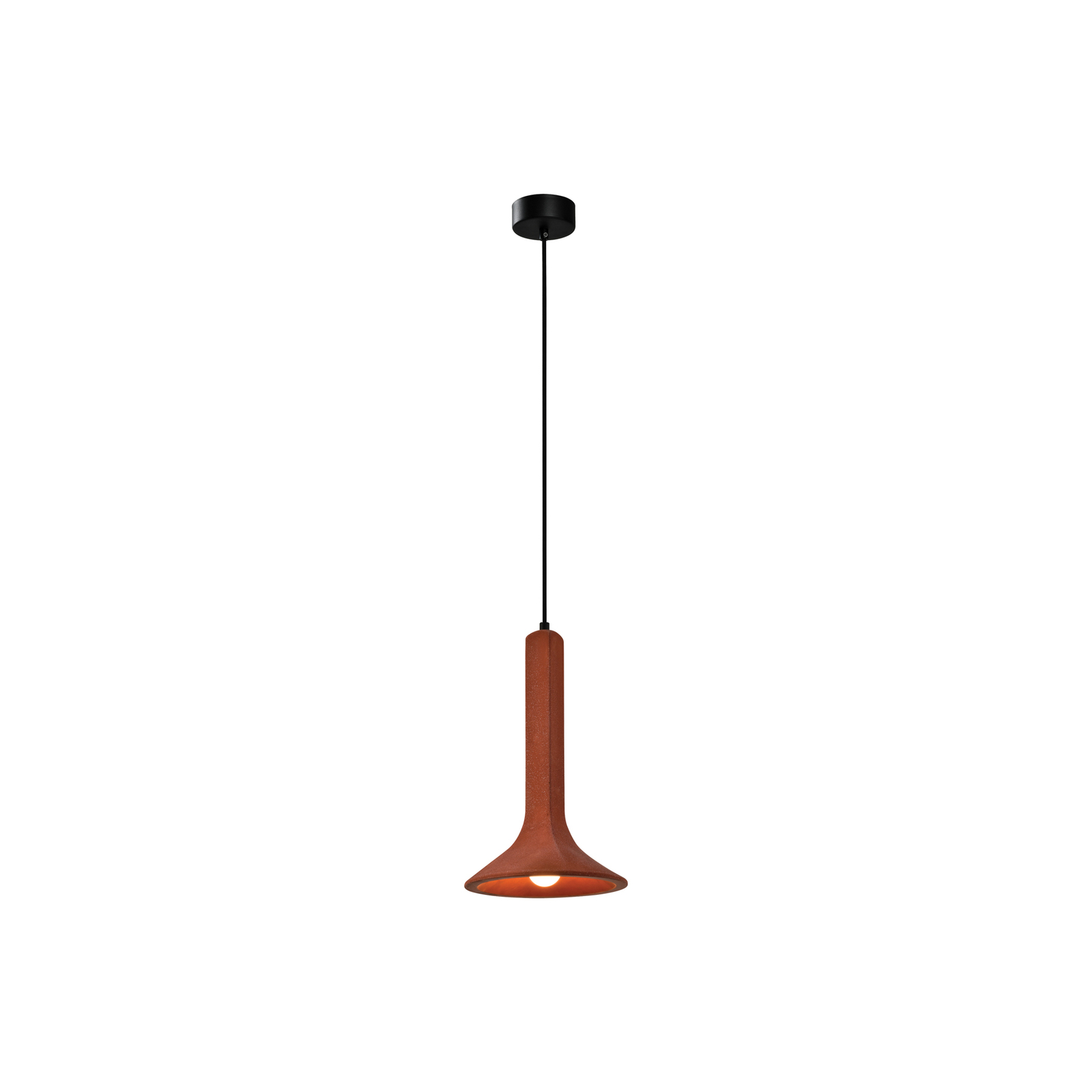 Funnel lámpara colgante, hormigón, rojo