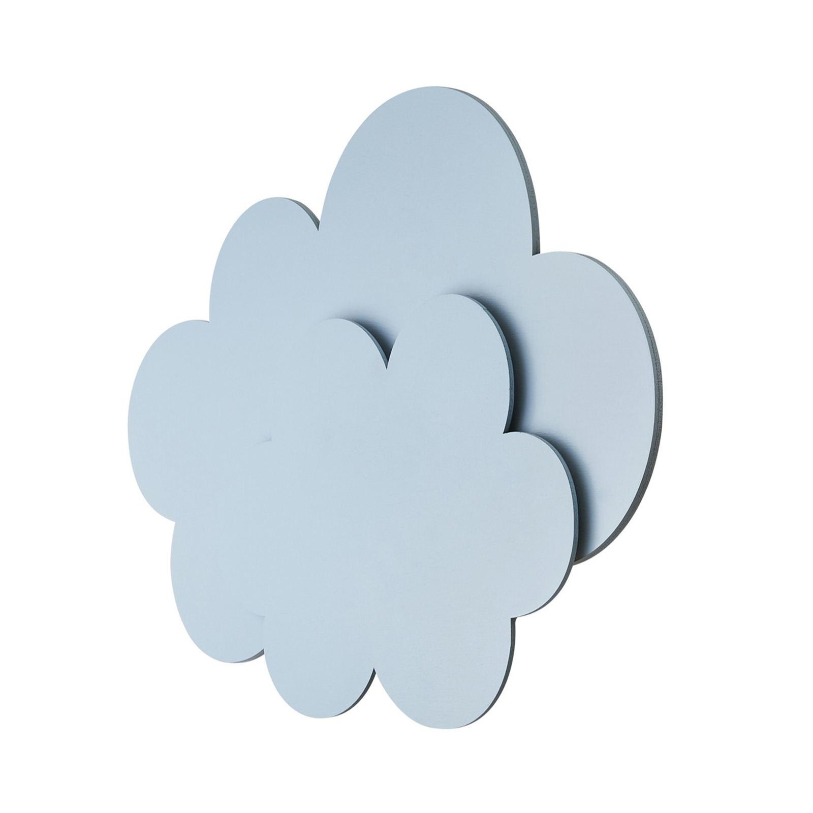 Applique murale LED Nuage avec fiche, bleu, bois, intensité variable