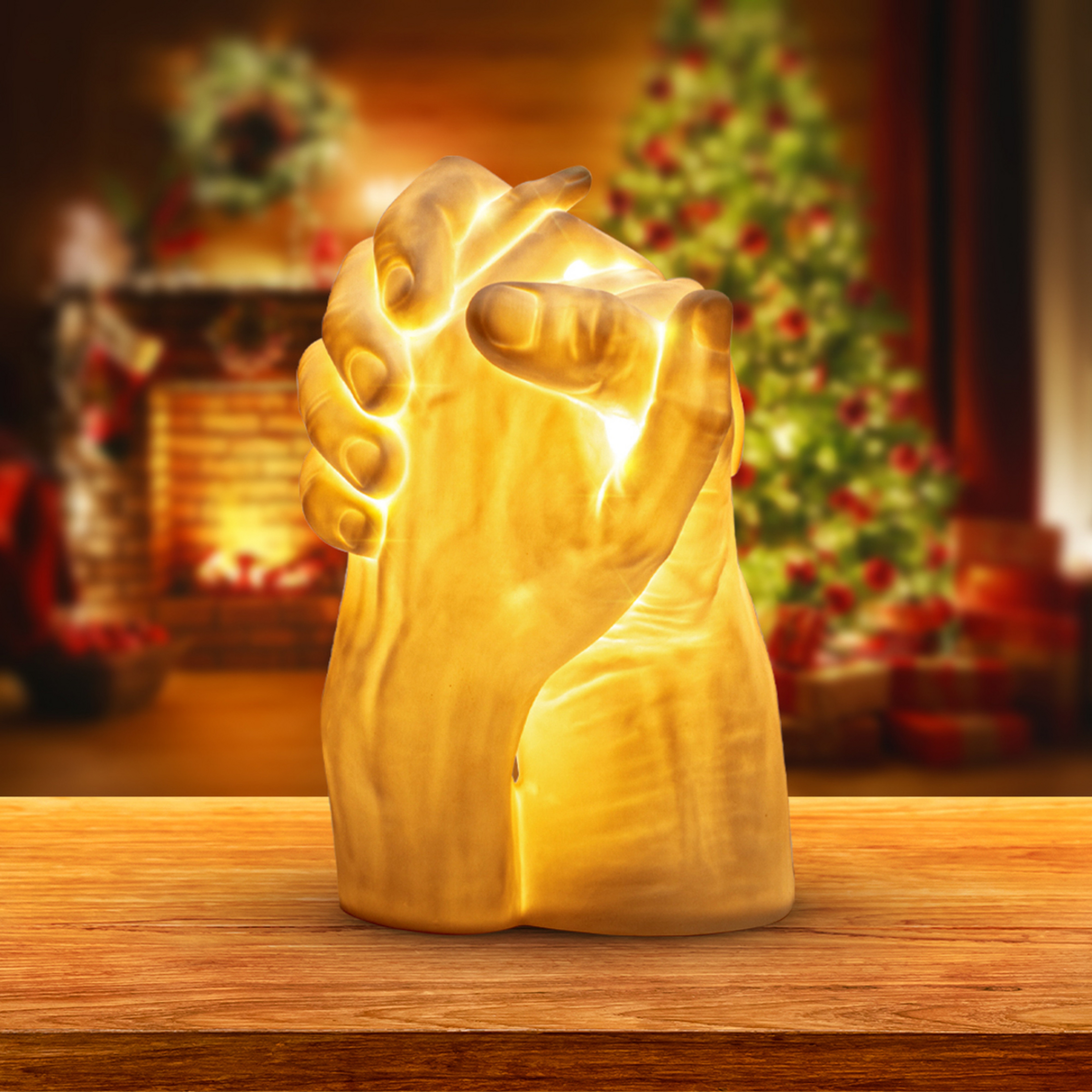 Lámpara de mesa LED With Me de porcelana, blanco