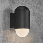 Buitenwandlamp Heka, zwart, aluminium, hoogte 21,6 cm