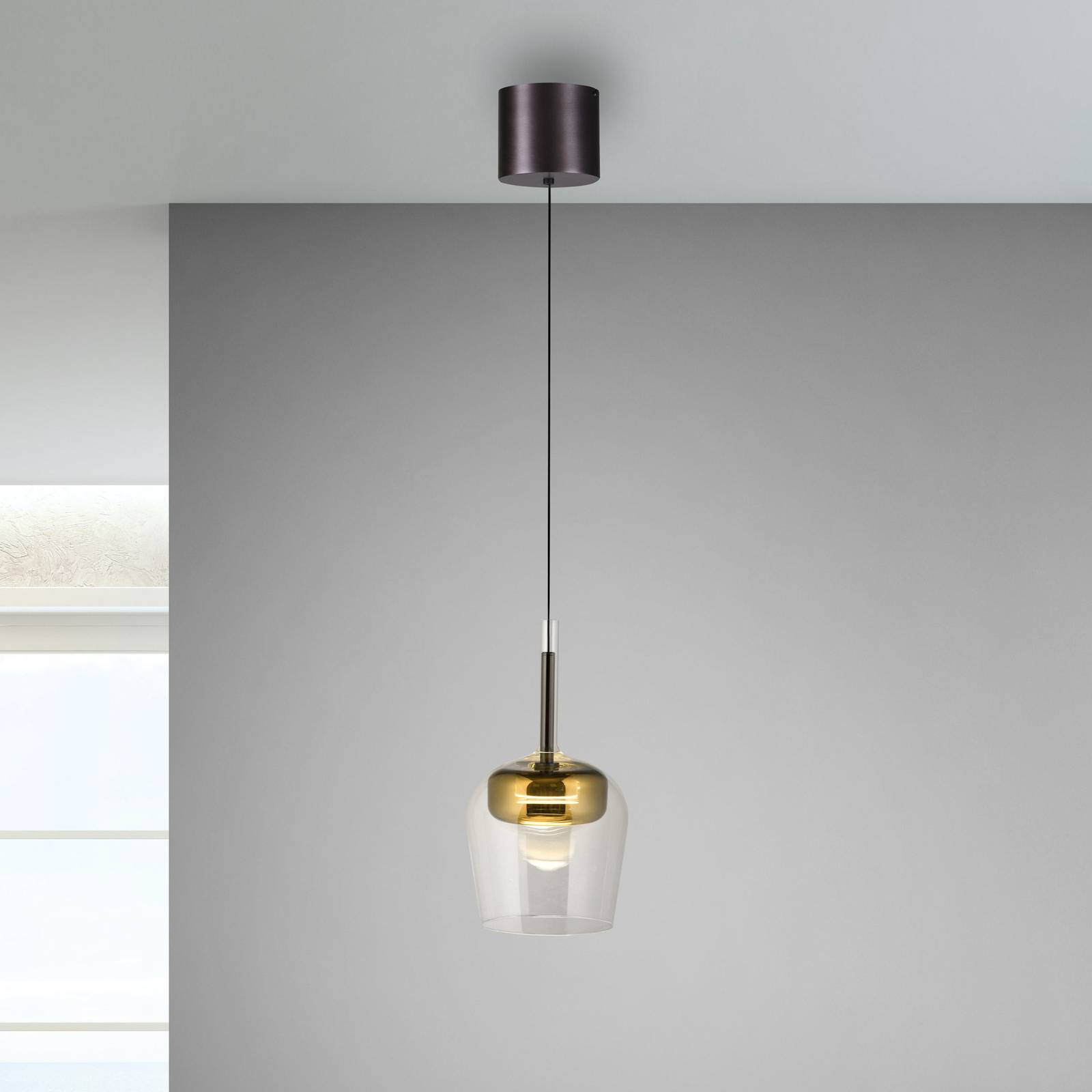 Q-Smart-Home Paul Neuhaus Suspension Smart LED Q-Kon doré Ø 21 cm