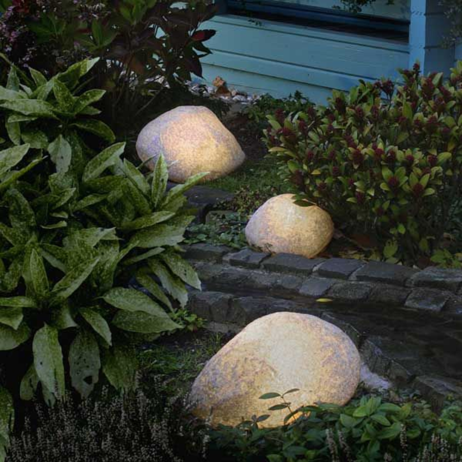 Epstein Stone Lamps with Rubber Connection, Granite 27 cm, Polyethylene, E27, energy efficiency: A++