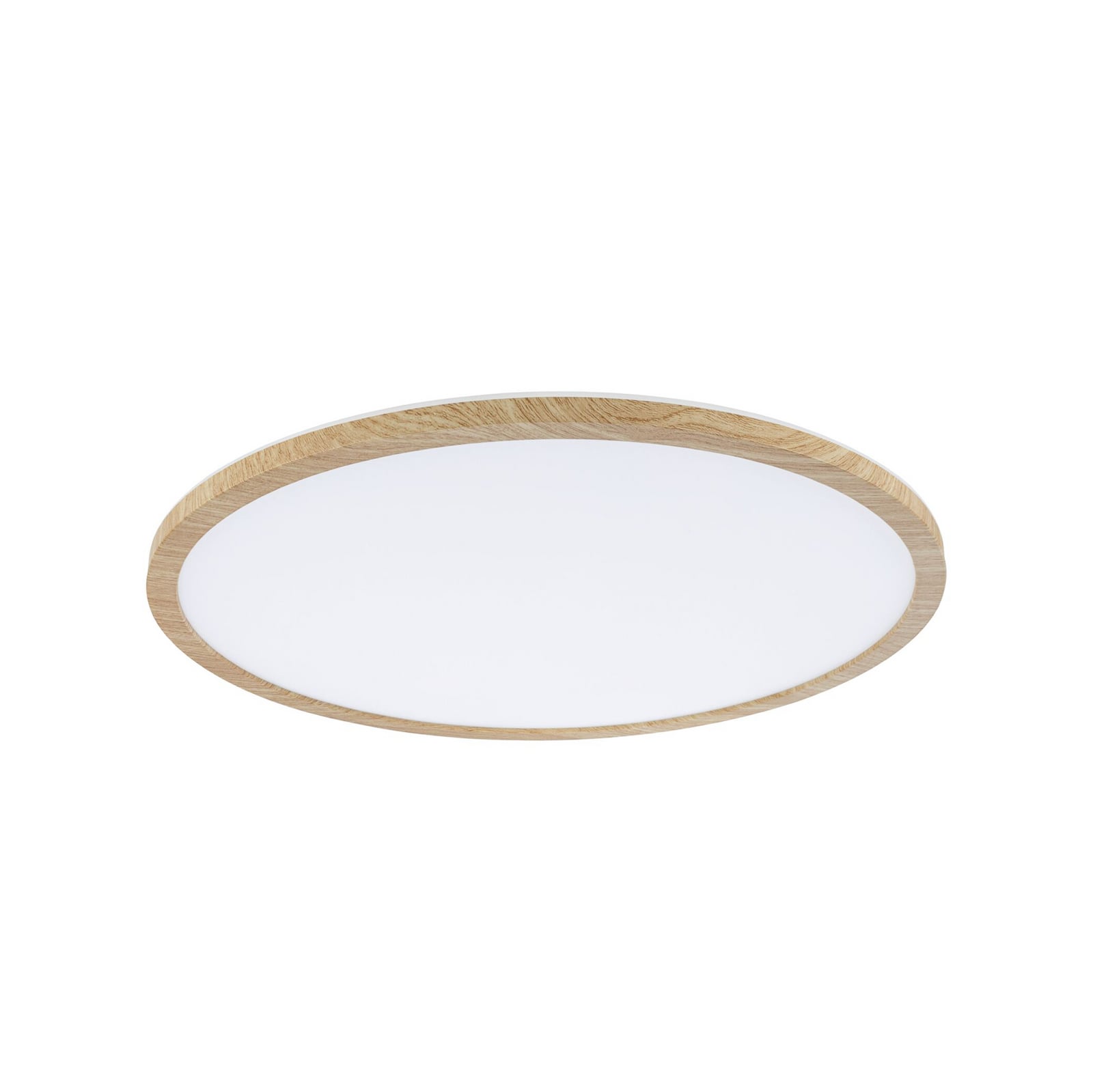 Atria Shine LED panel, Ø42cm, wood finish, IP44, 4000K, on/off, Paulmann