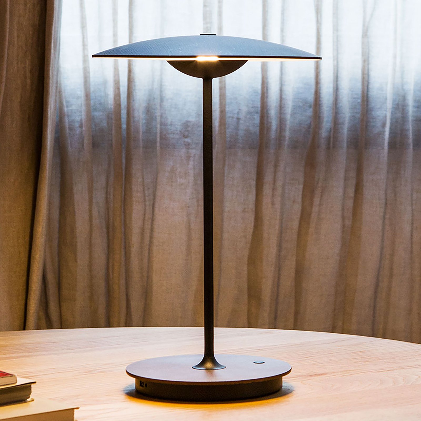 MARSET Ginger lampa stołowa LED drewno wenge/biała