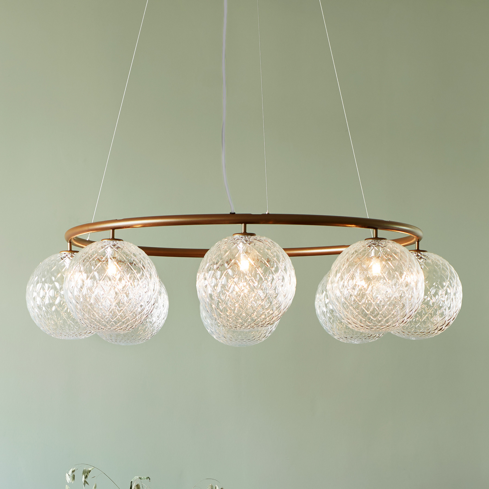 Miira 8 Circular ljuskrona, brons/klar, Ø 100 cm - Nuura