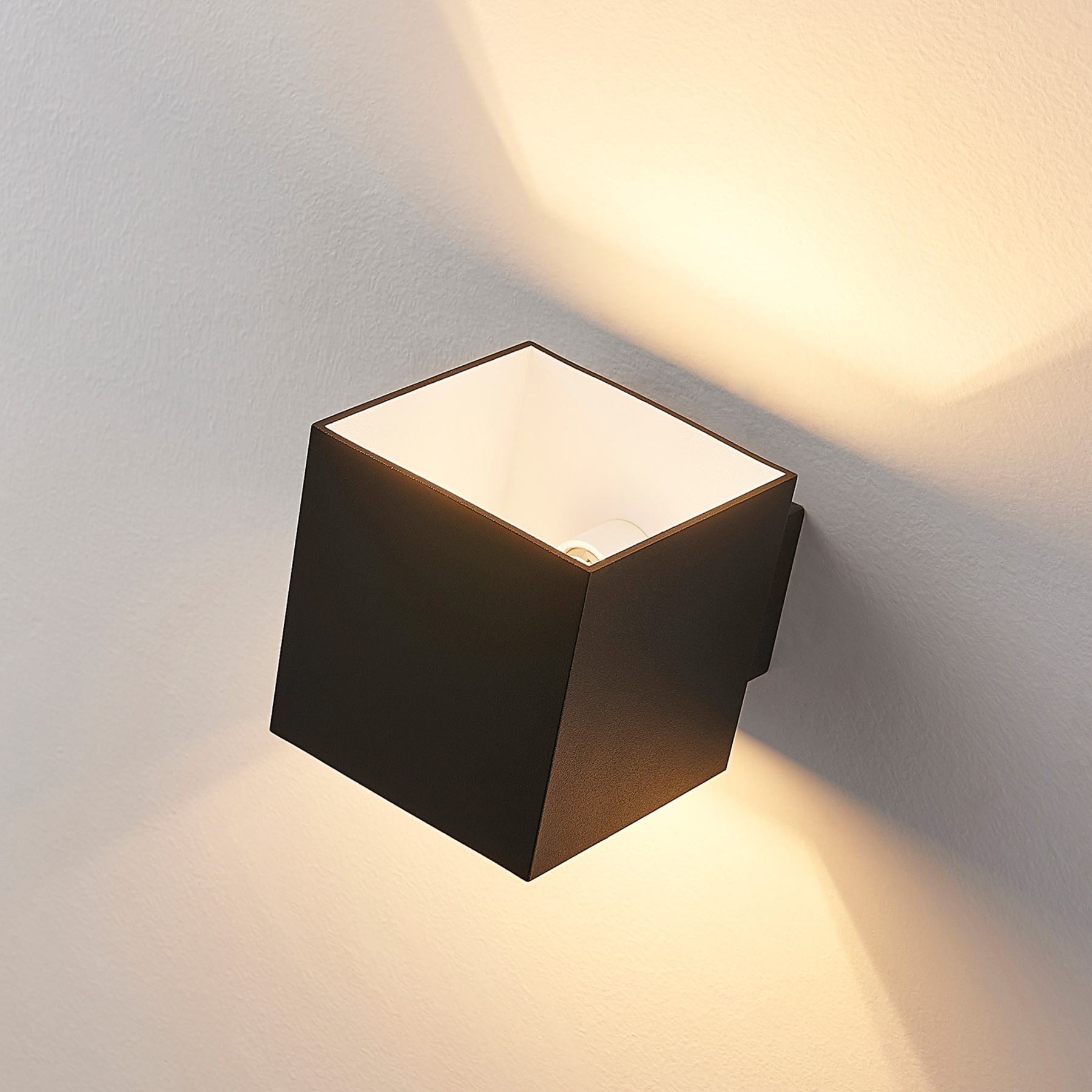 ELC Loriett wall lamp, G9, angular, black, for Living / Dining Room, aluminium, metal, G9, 33 W, energy efficiency: A++, W: 10 cm, H: 10 cm
