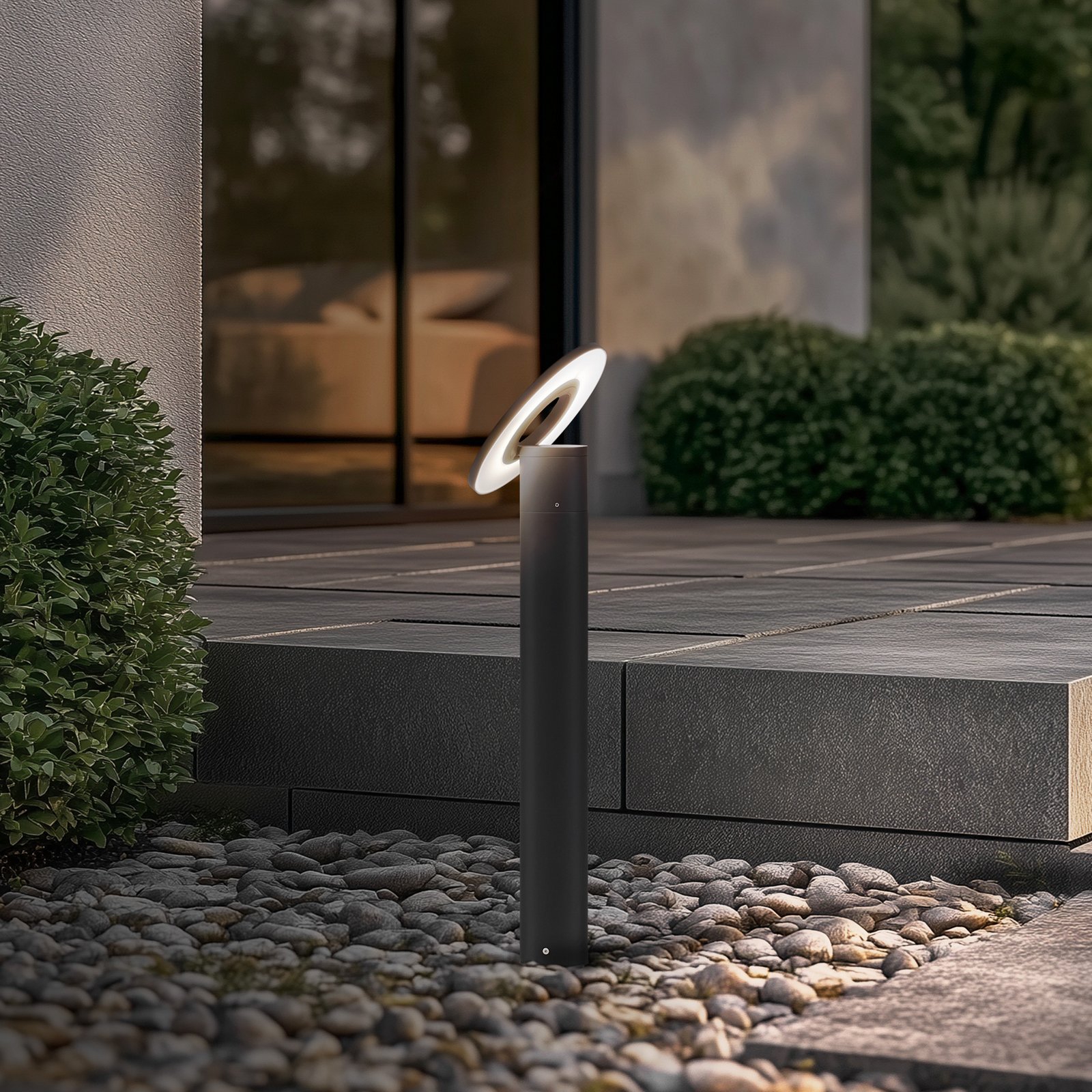 Candeeiro de caminho LED Arcchio Tovio, antracite, Ø24cm