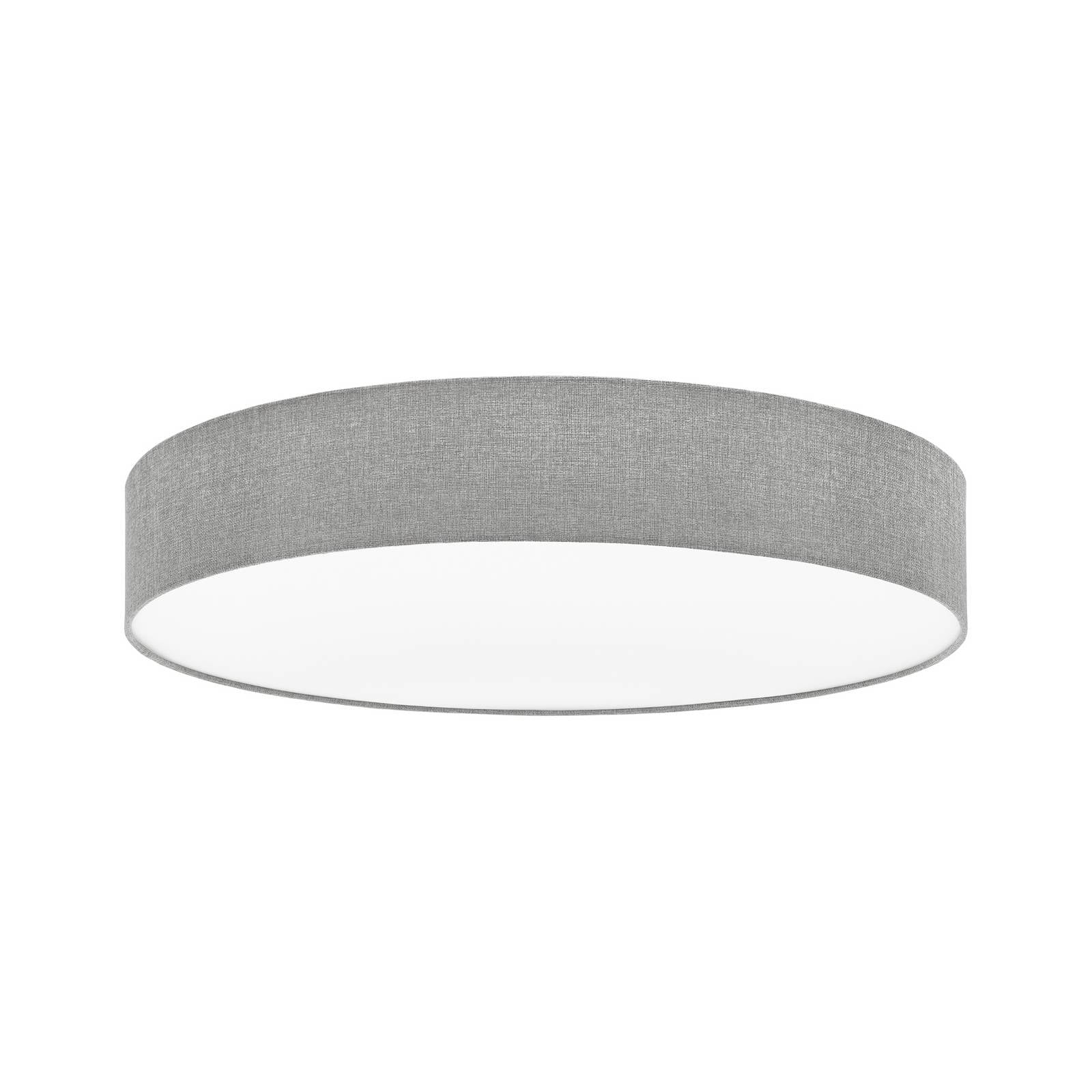 Graue Deckenlampe Pasteri mit Leinenschirm 76 cm
