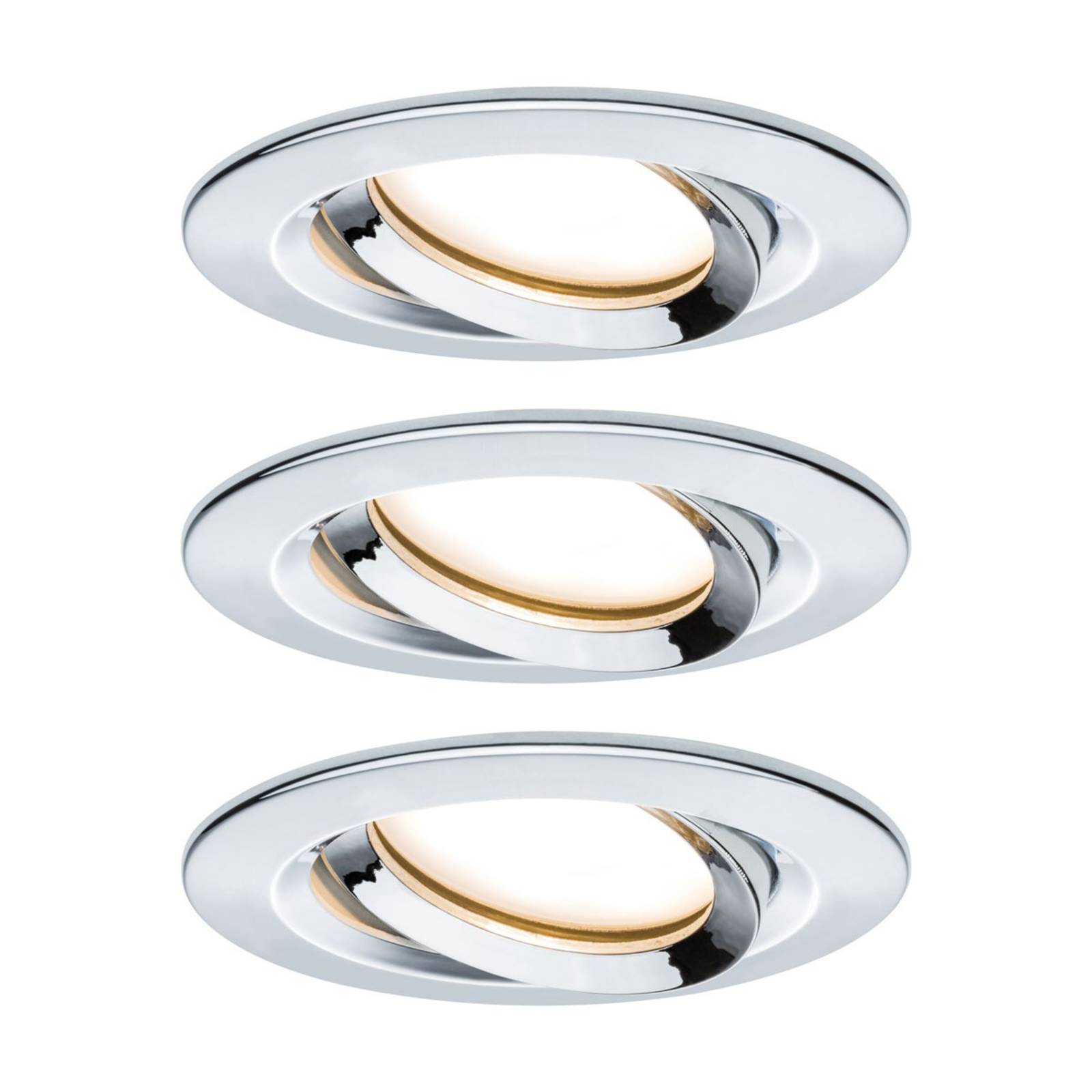 Paulmann Licht Paulmann No. 93684 Einbauleuchten Set LED Nova Plus 3x6,8W chrom dimmbar
