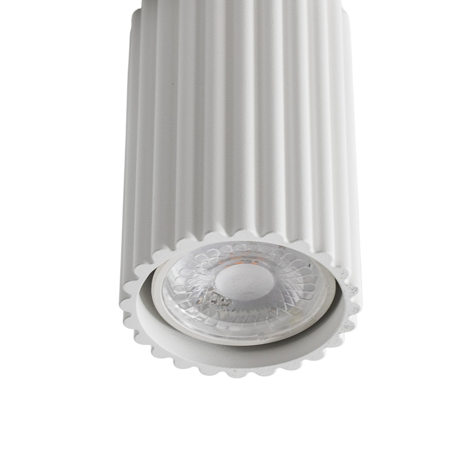 Carbon ceiling light, white, height 10 cm, aluminium