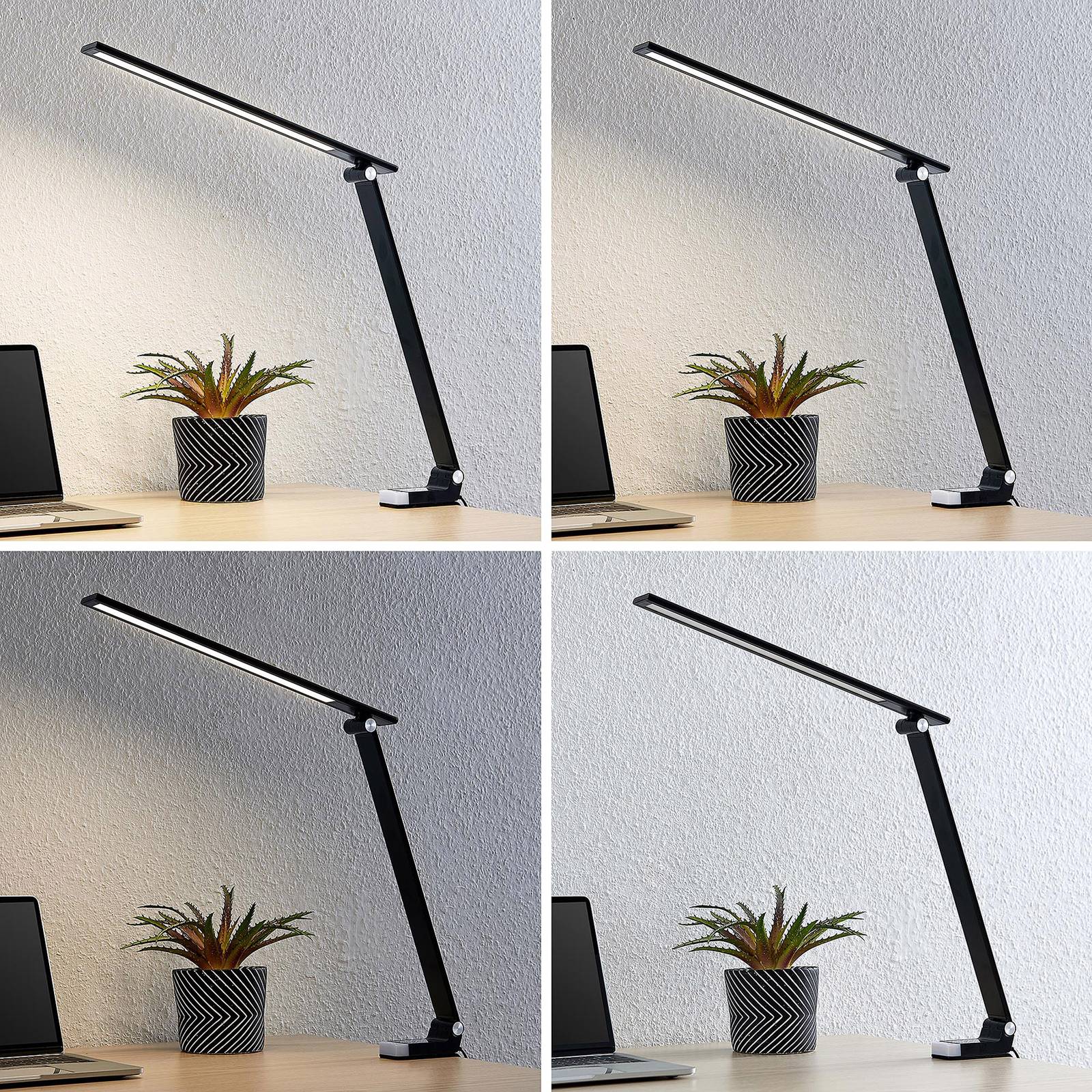 Prios Tamarin -LED-pöytälamppu himmennys musta