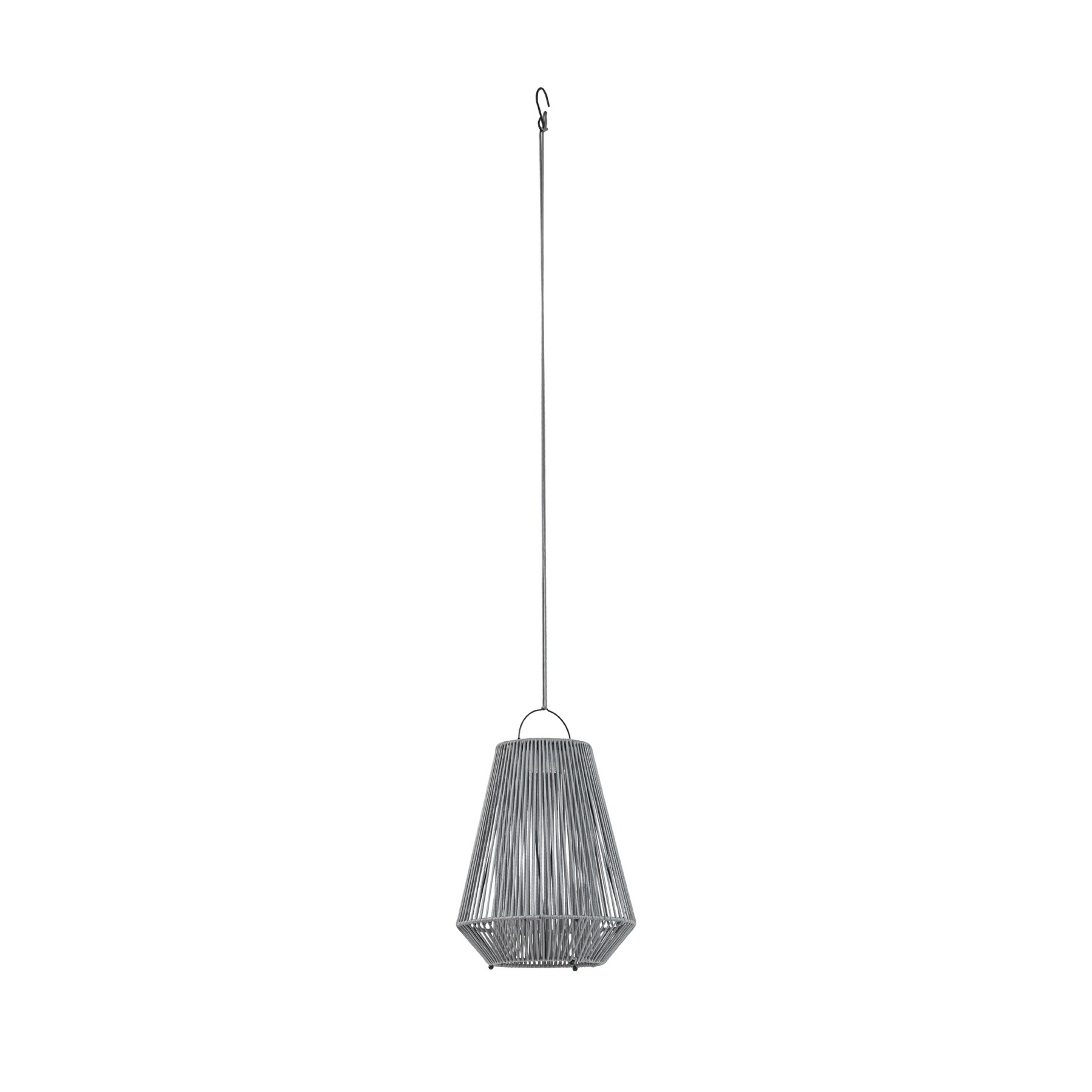Austas LED solar hanging lamp, Ø 32 cm, grey, USB, IP54 - Lindby