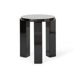 Atlas Hocker, kaffeebraun, Ø 36 cm, Holz - New Works