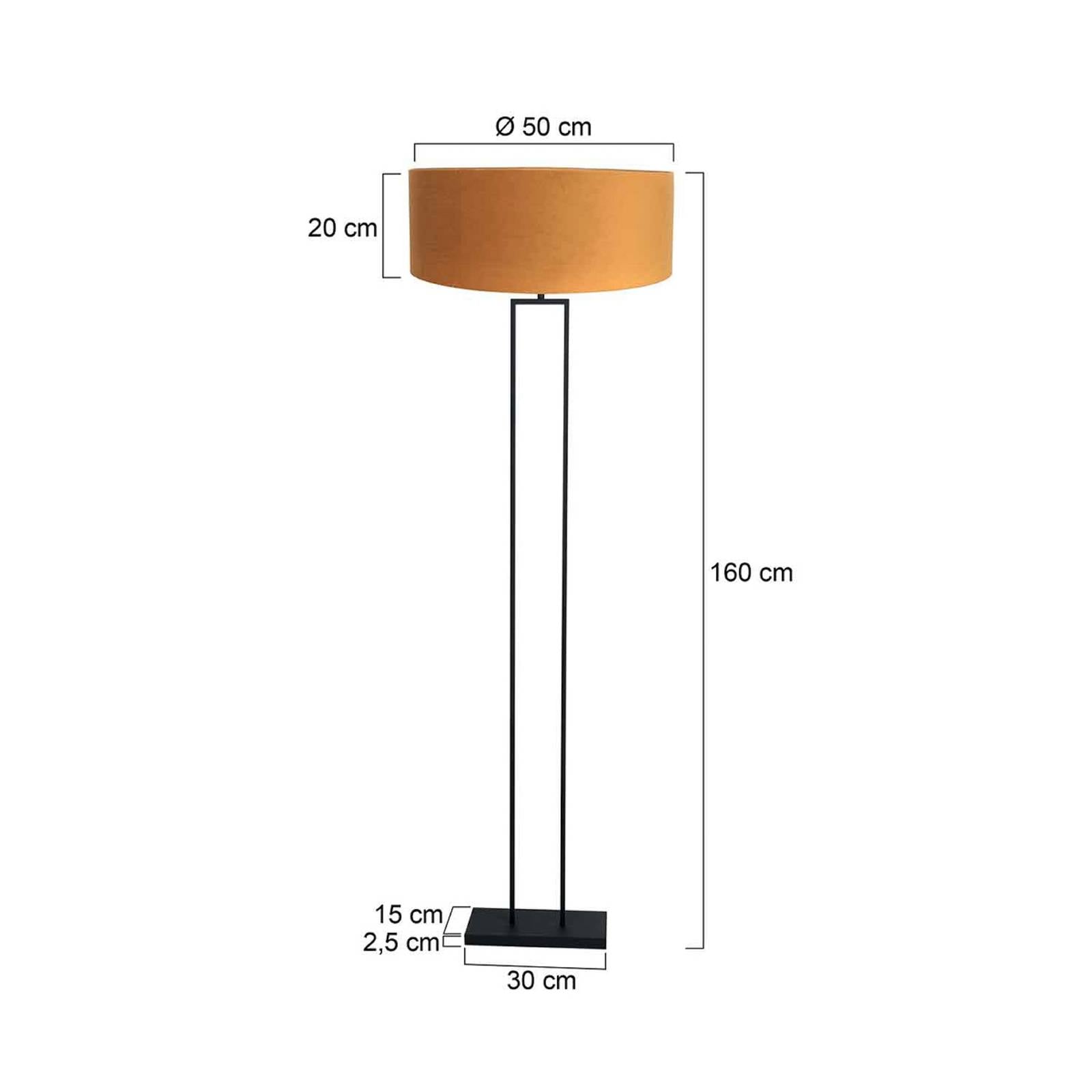 Steinhauer Lampadaire Stang, noir/velours doré, hauteur 160 cm, E27