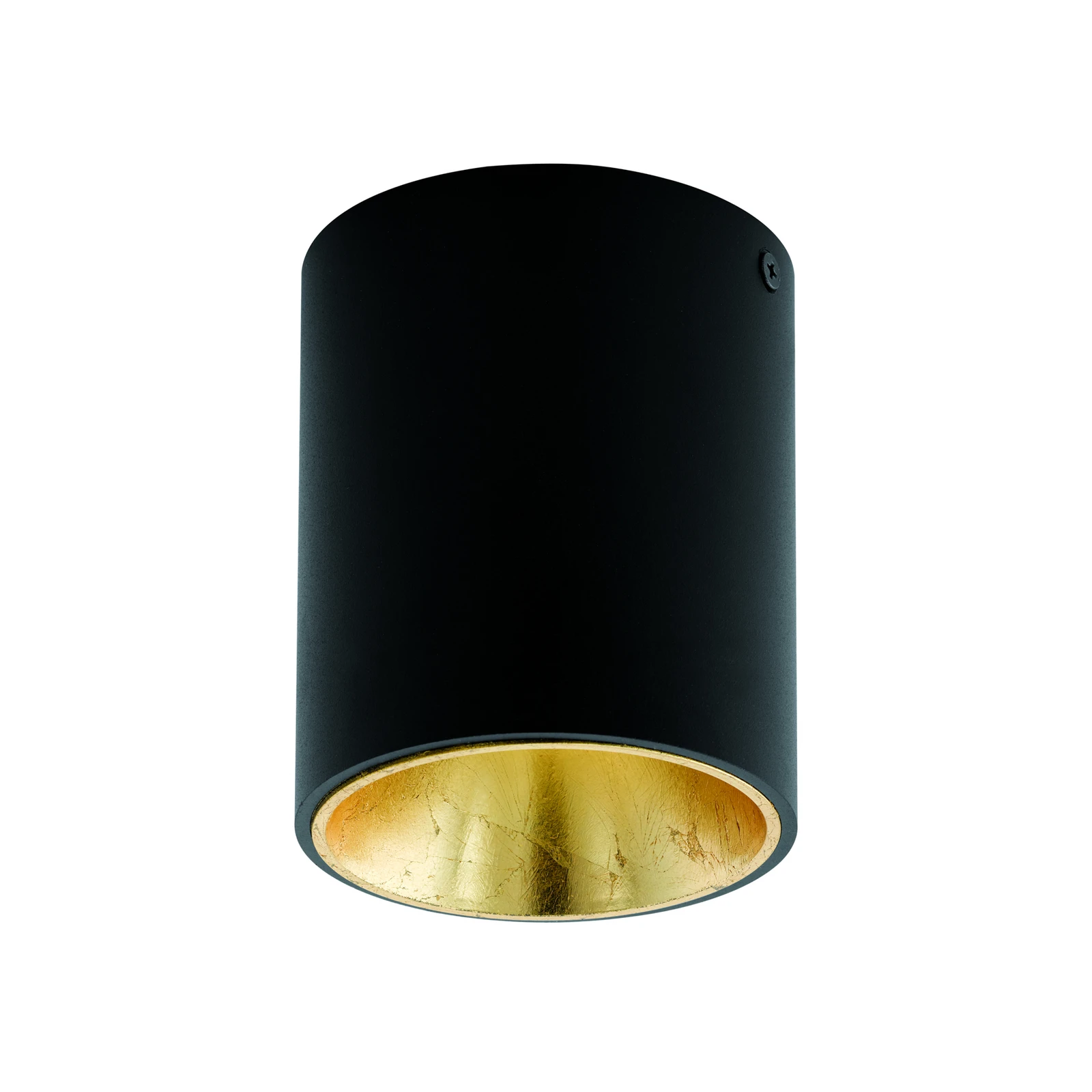 Lámpara de techo LED Polasso redonda, negro-oro