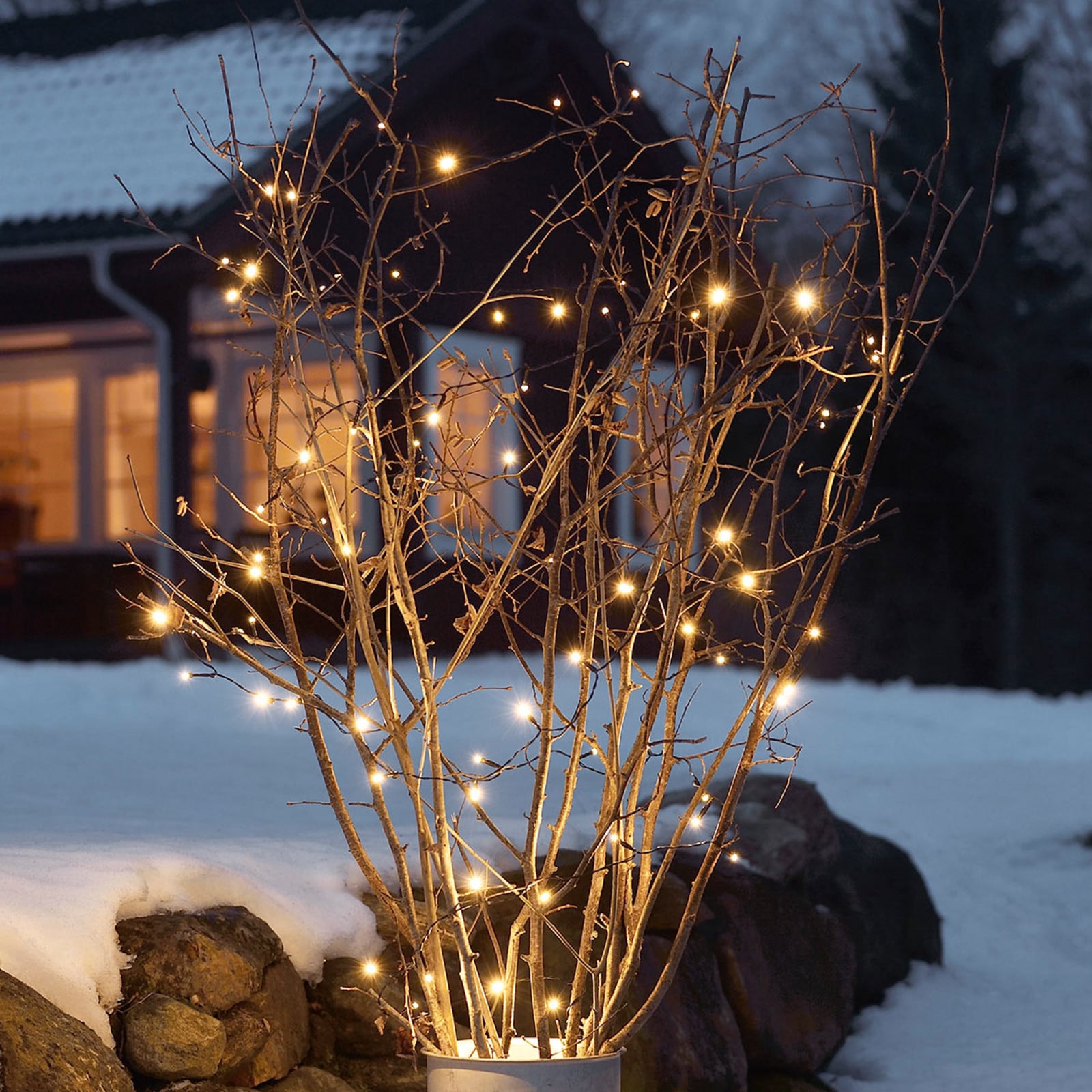 Konstsmide Christmas Martin LED svjetlosni lanac, senzor za sumrak, 20 žarulja. - crno - Plastika