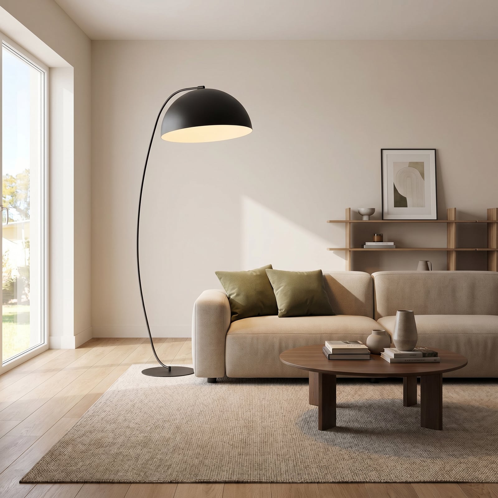 Stehlampe Arcos, schwarz, Höhe 150 cm, Metall