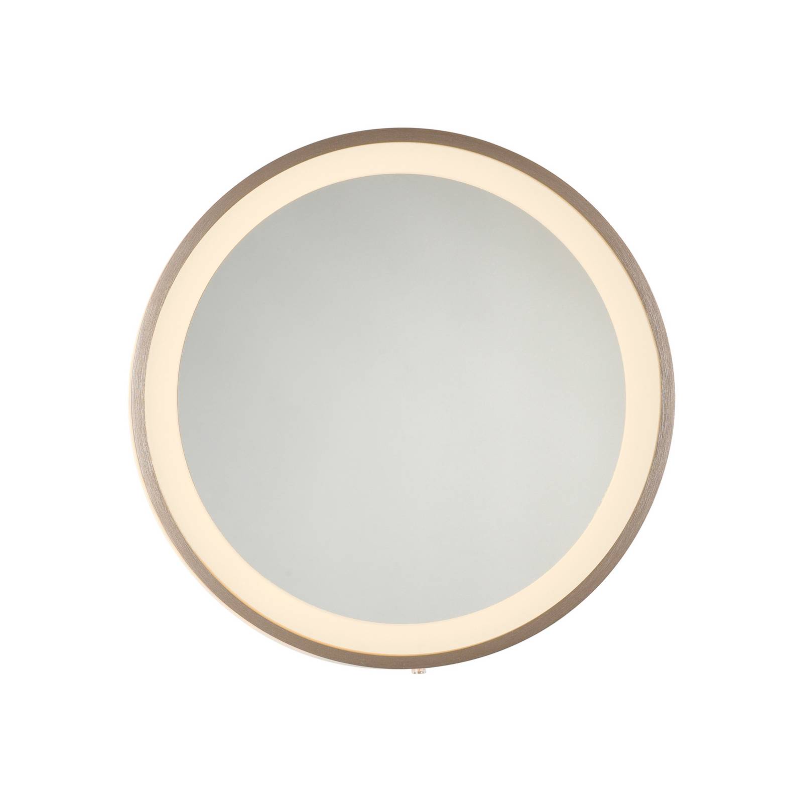 LED-Wandspiegel VIDRO, bronze, Ø 36 cm, Powerbank, Schalter